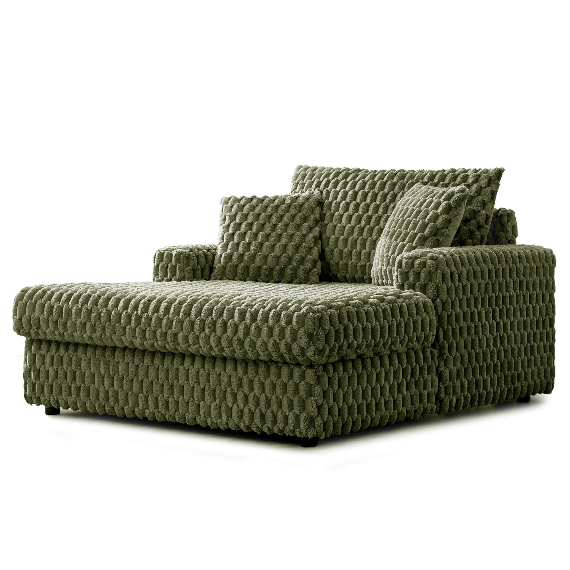 74.8" Oversize Corduroy Double Lounge Chaise Sofa Bed - Image 13