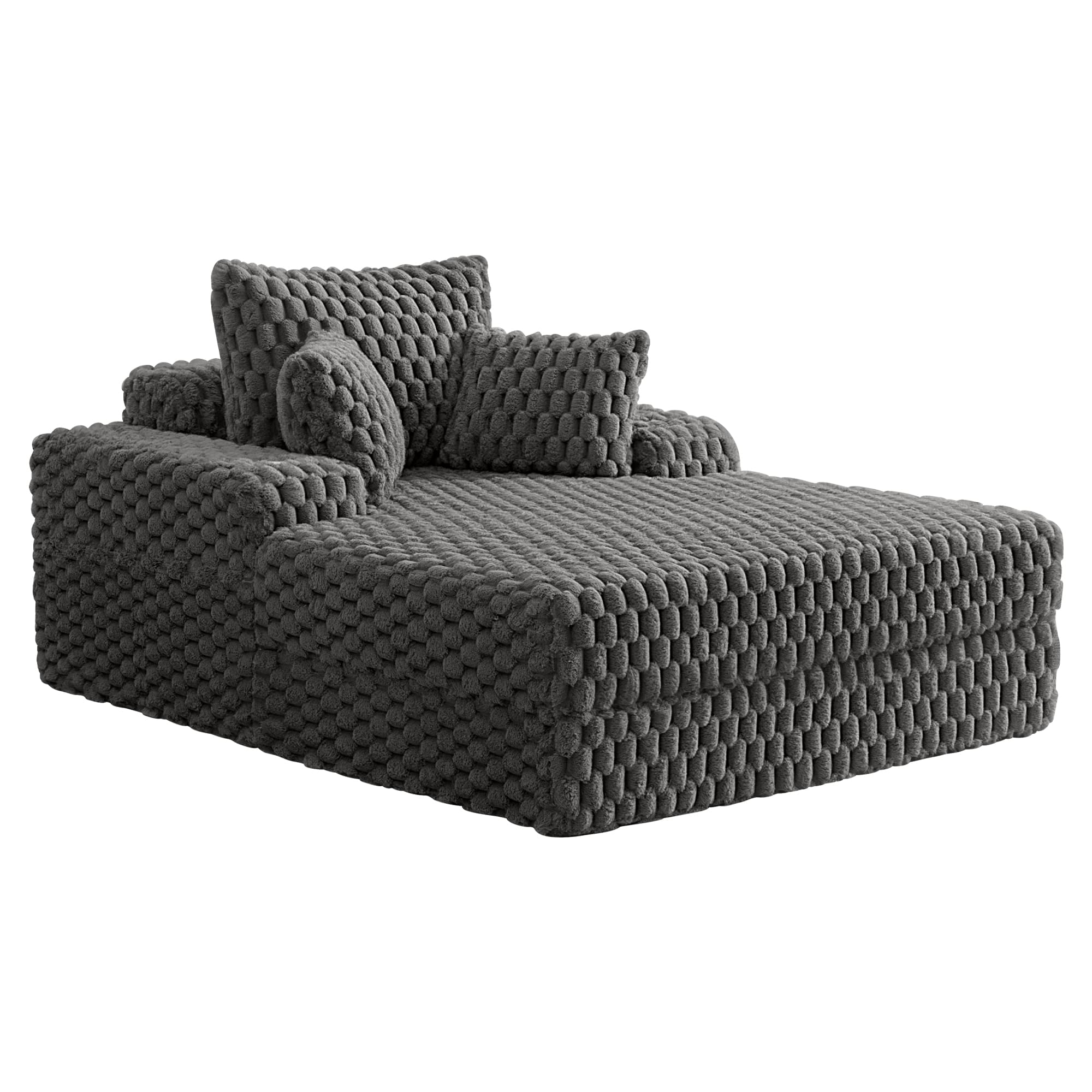 74.8" Oversize Corduroy Double Lounge Chaise Sofa Bed - Image 14