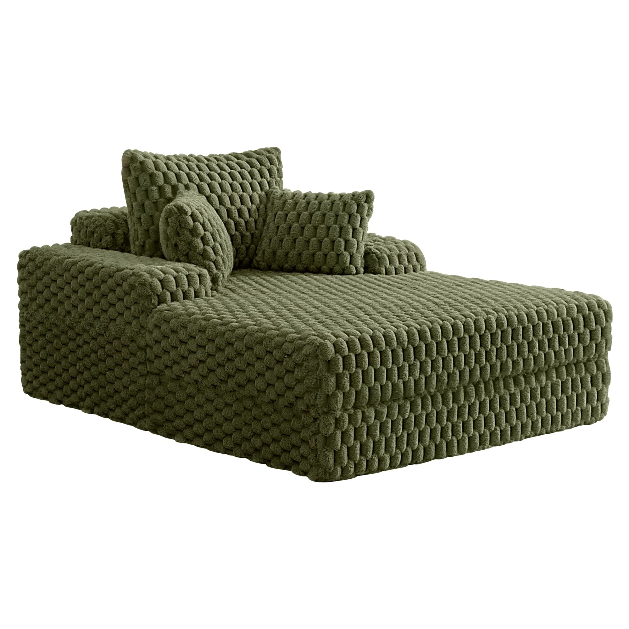 74.8" Oversize Corduroy Double Lounge Chaise Sofa Bed - Image 16