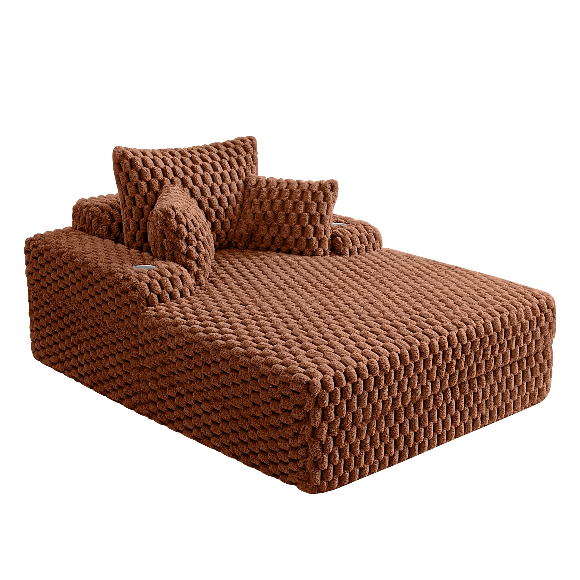 74.8" Oversize Corduroy Double Lounge Chaise Sofa Bed - Image 17