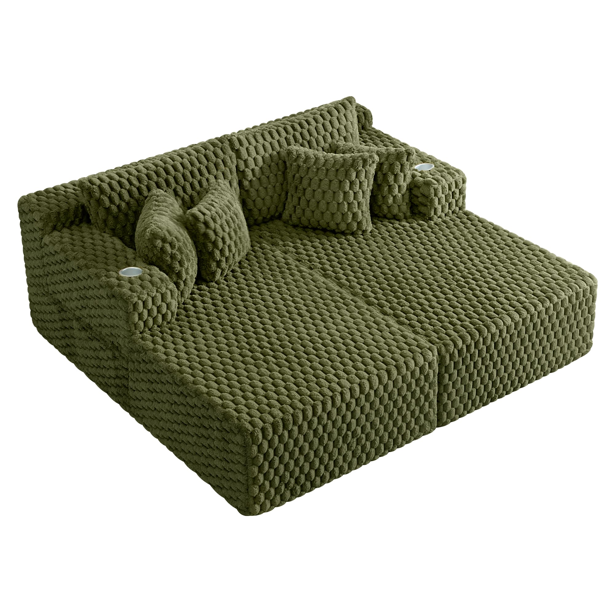 74.8" Oversize Corduroy Double Lounge Chaise Sofa Bed - Image 20