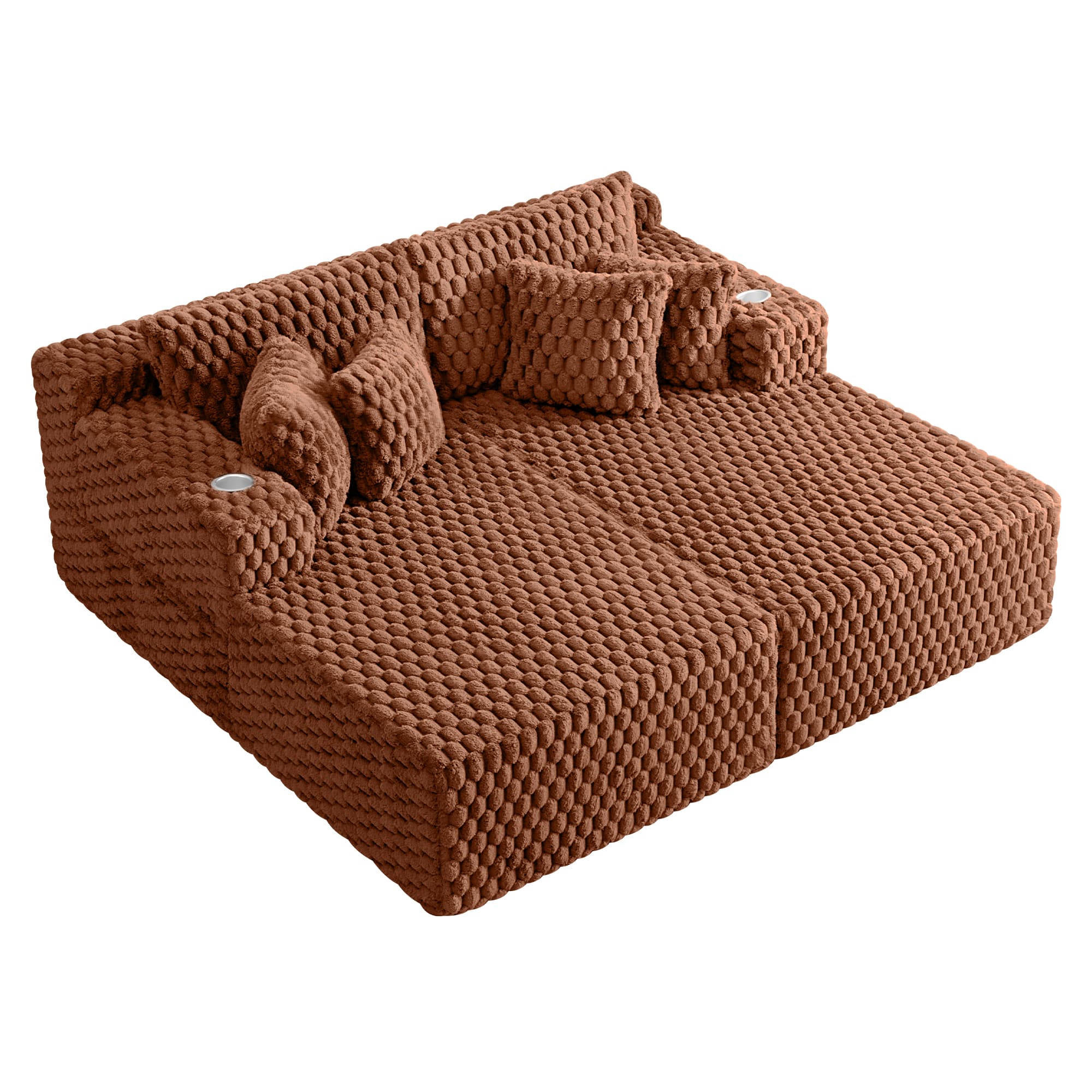 74.8" Oversize Corduroy Double Lounge Chaise Sofa Bed - Image 21