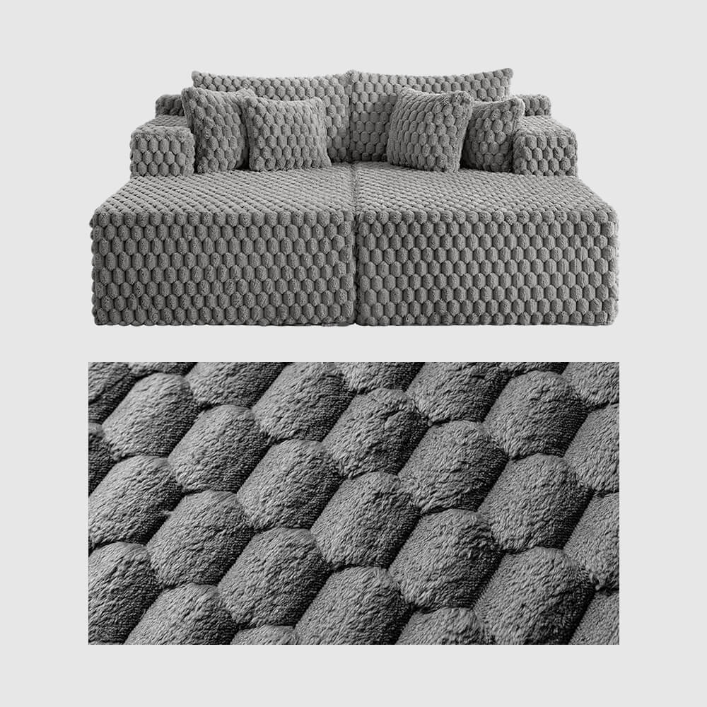 74.8" Oversize Corduroy Double Lounge Chaise Sofa Bed - Image 22