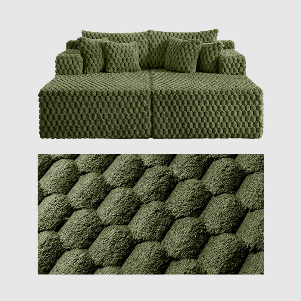 74.8" Oversize Corduroy Double Lounge Chaise Sofa Bed - Image 23