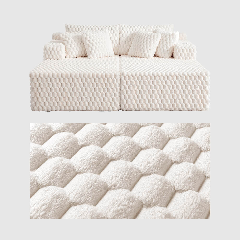 74.8" Oversize Corduroy Double Lounge Chaise Sofa Bed - Image 24