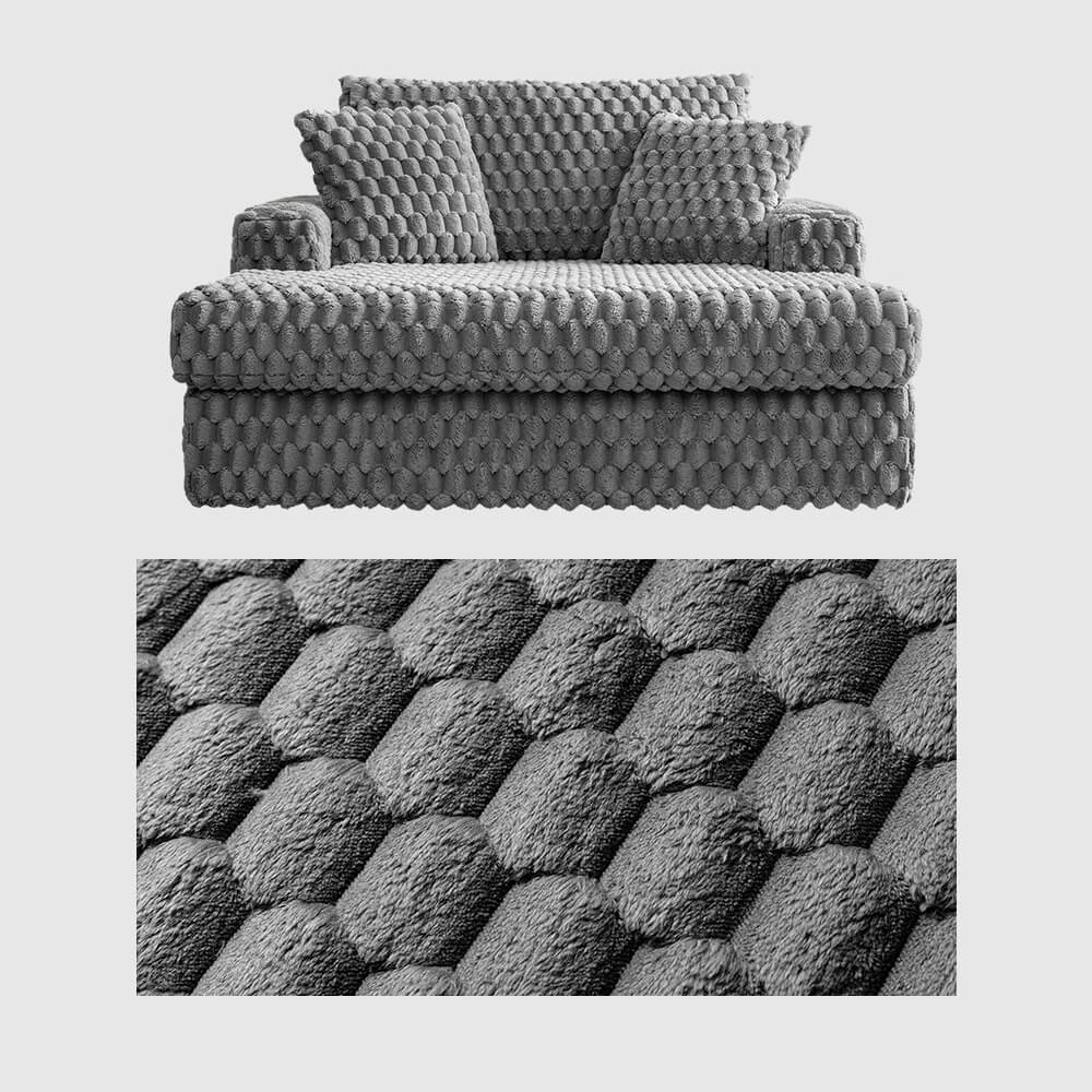 74.8" Oversize Corduroy Double Lounge Chaise Sofa Bed - Image 26