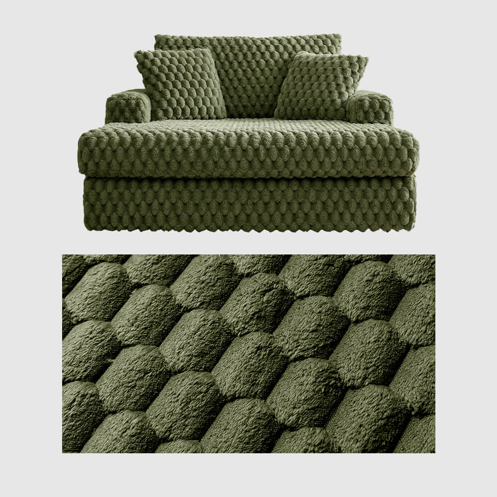 74.8" Oversize Corduroy Double Lounge Chaise Sofa Bed - Image 27