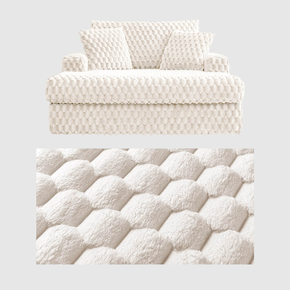 74.8" Oversize Corduroy Double Lounge Chaise Sofa Bed - Image 28