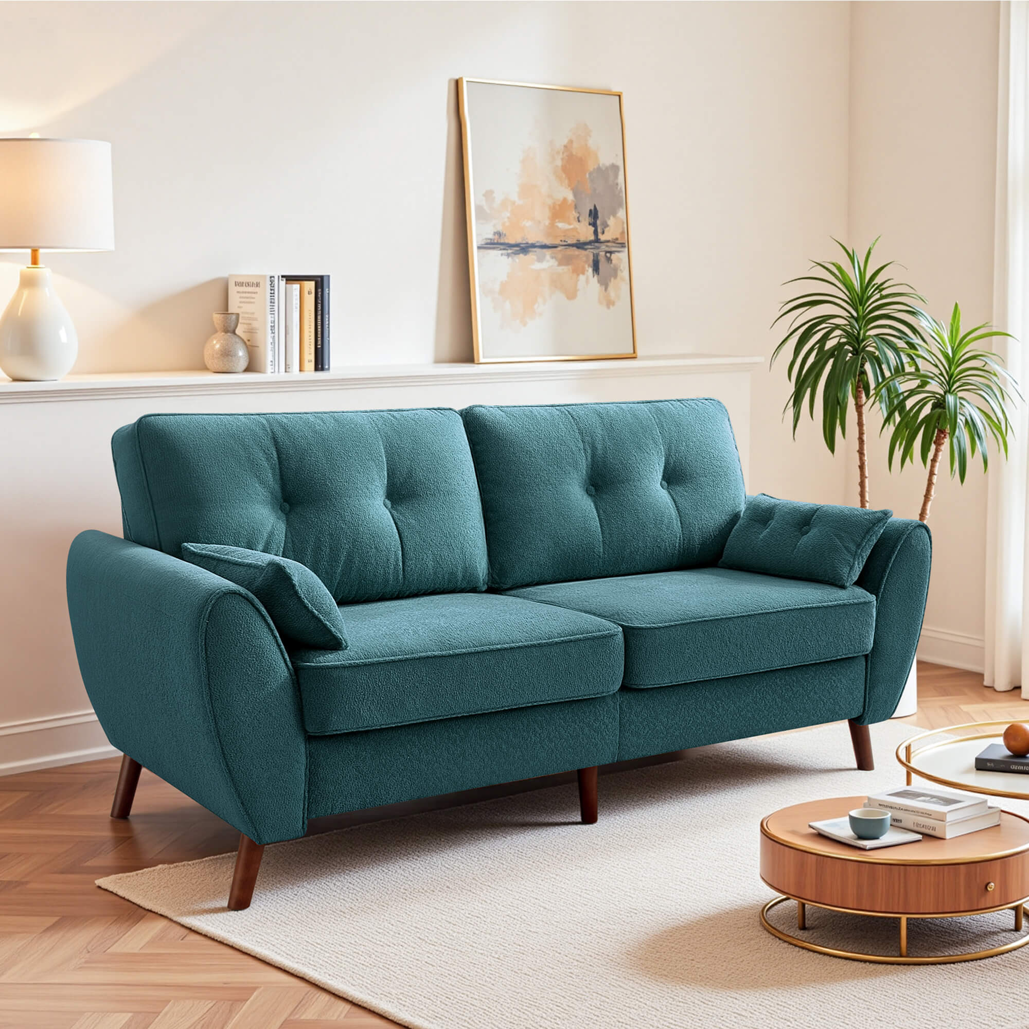 75.5" Wide Modern Loveseat Sofa with Solid Wood Legs - Image 6