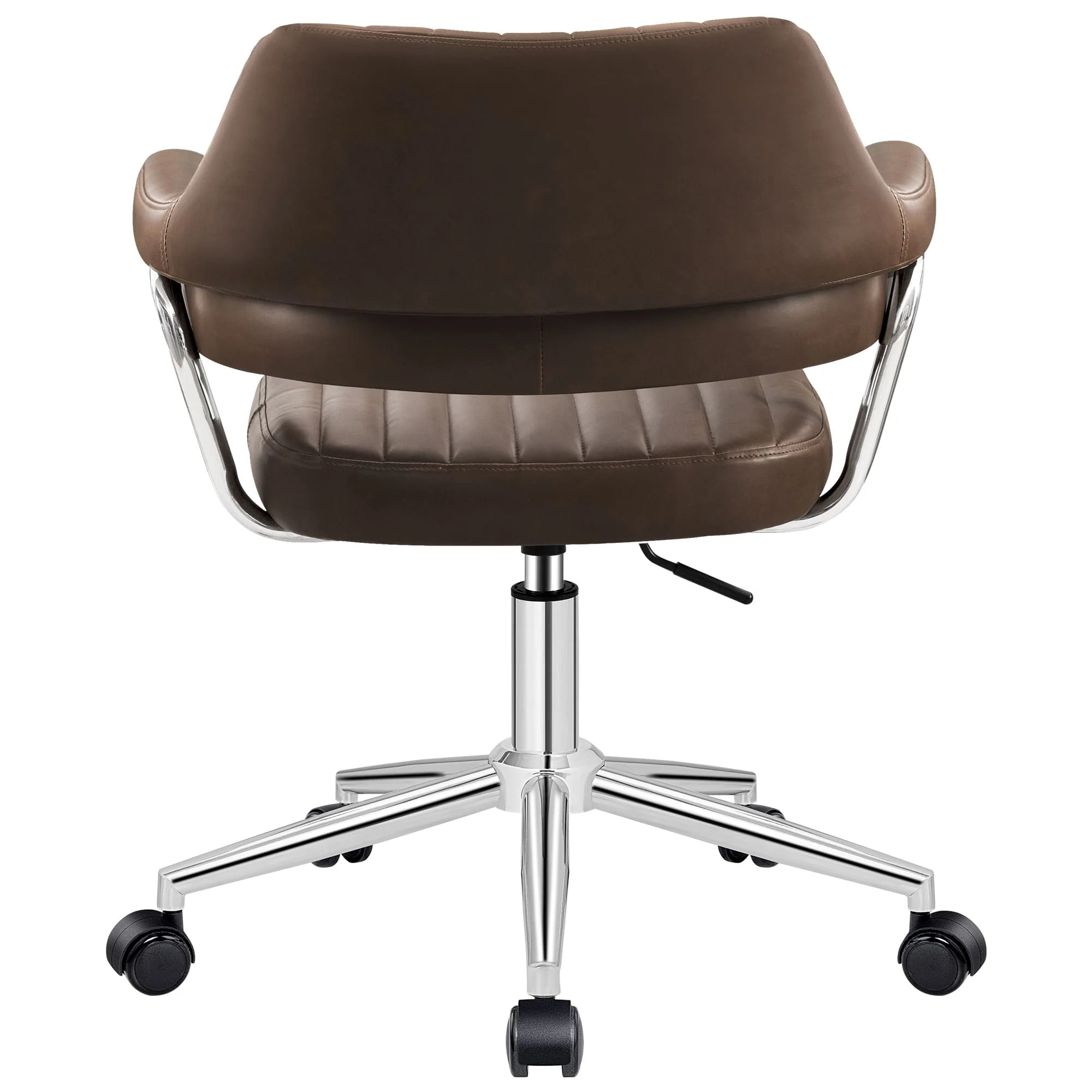 Adjustable PU Leather Swivel Vanity Chair with Arms - Image 15