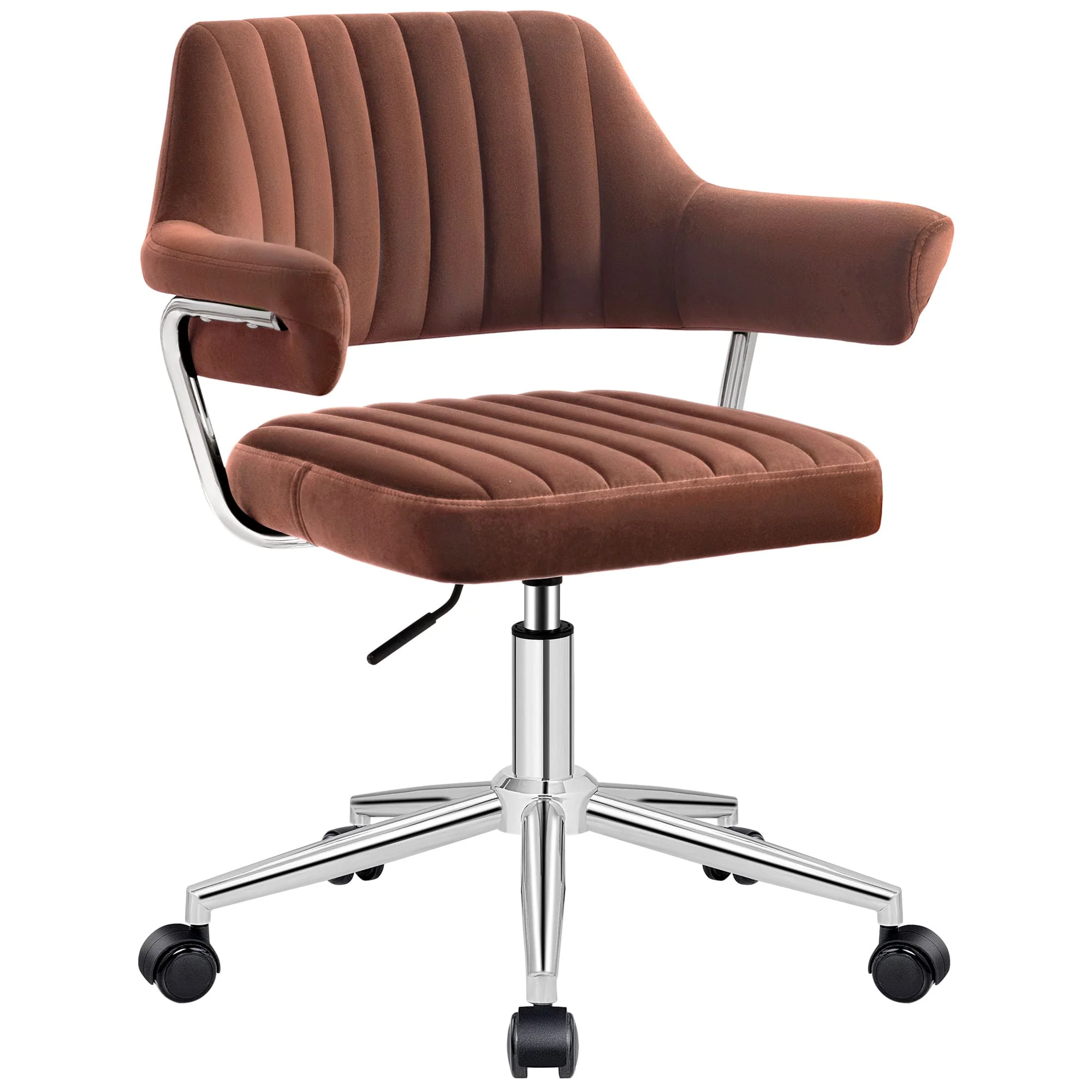 Adjustable PU Leather Swivel Vanity Chair with Arms - Image 17