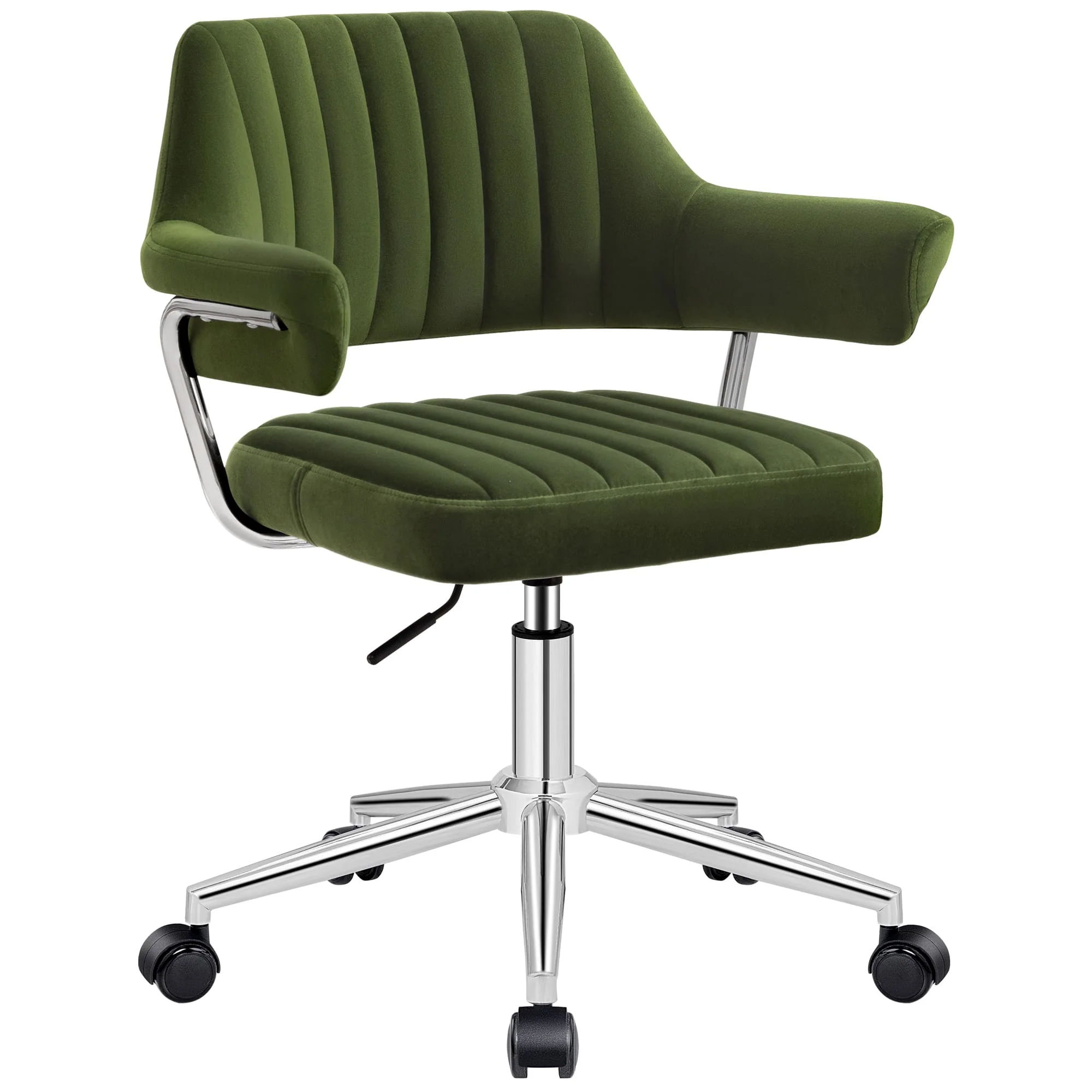 Adjustable PU Leather Swivel Vanity Chair with Arms - Image 24