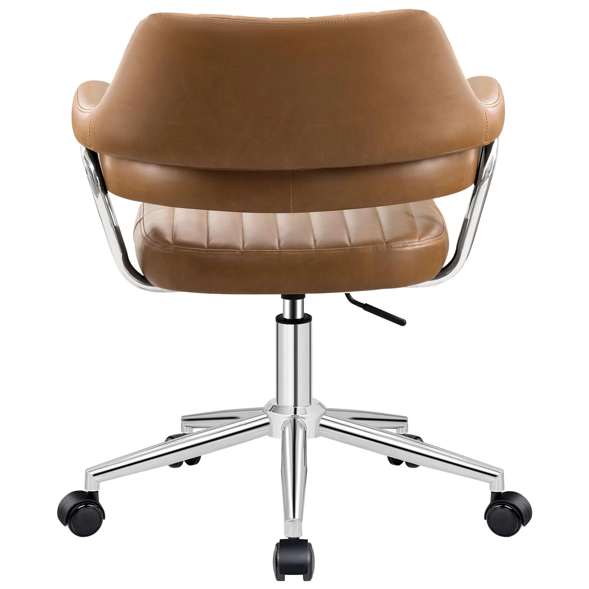 Adjustable PU Leather Swivel Vanity Chair with Arms - Image 5