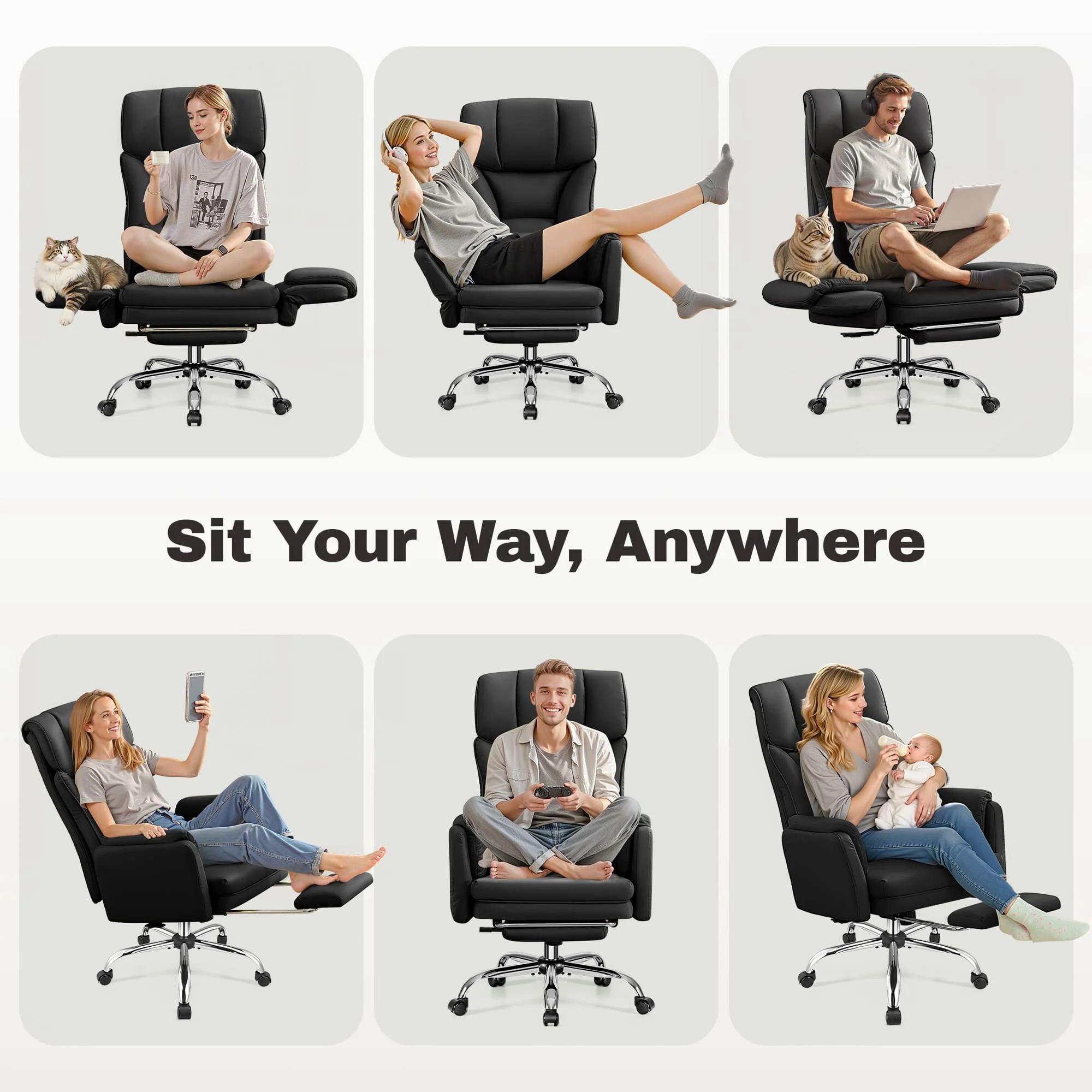 Big and Tall Executive Office Chair with Ergonomic Lumbar Support 6088 - Image 5