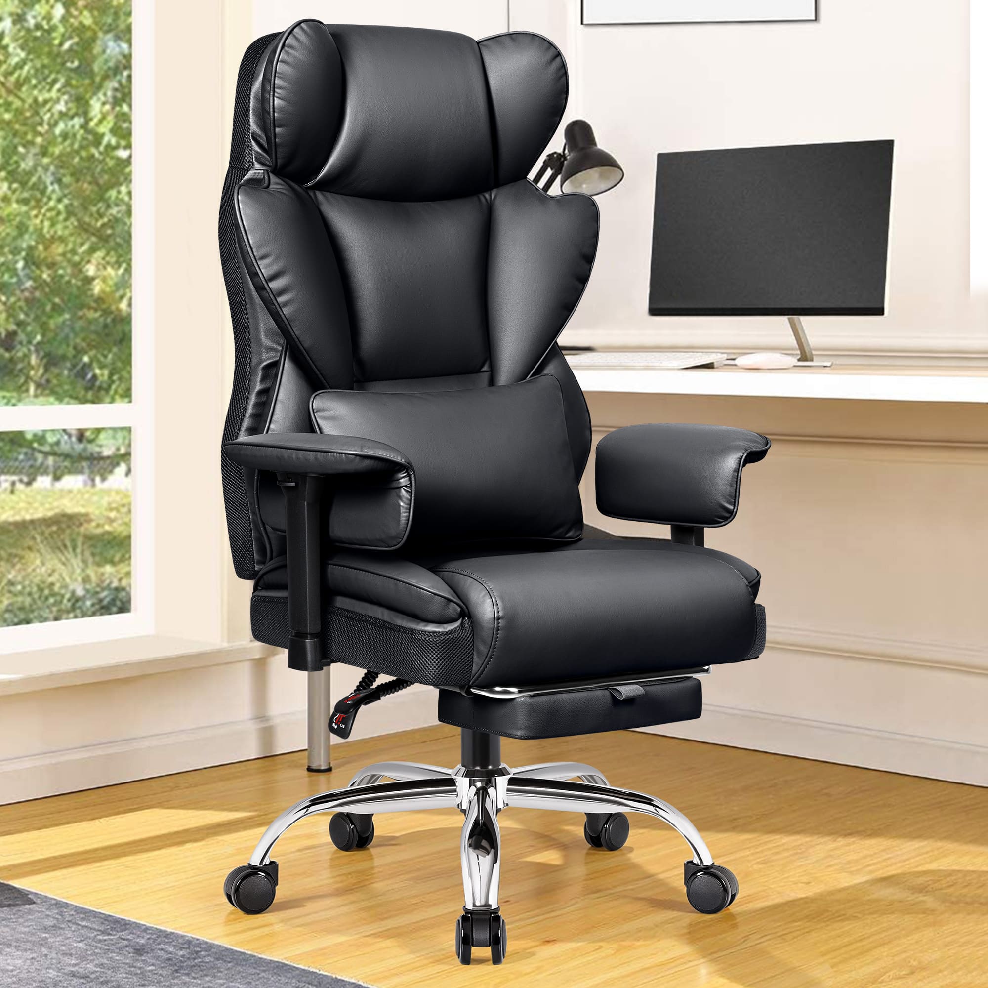 Big and Tall Leather Executive Back Support Office Chair - Image 3