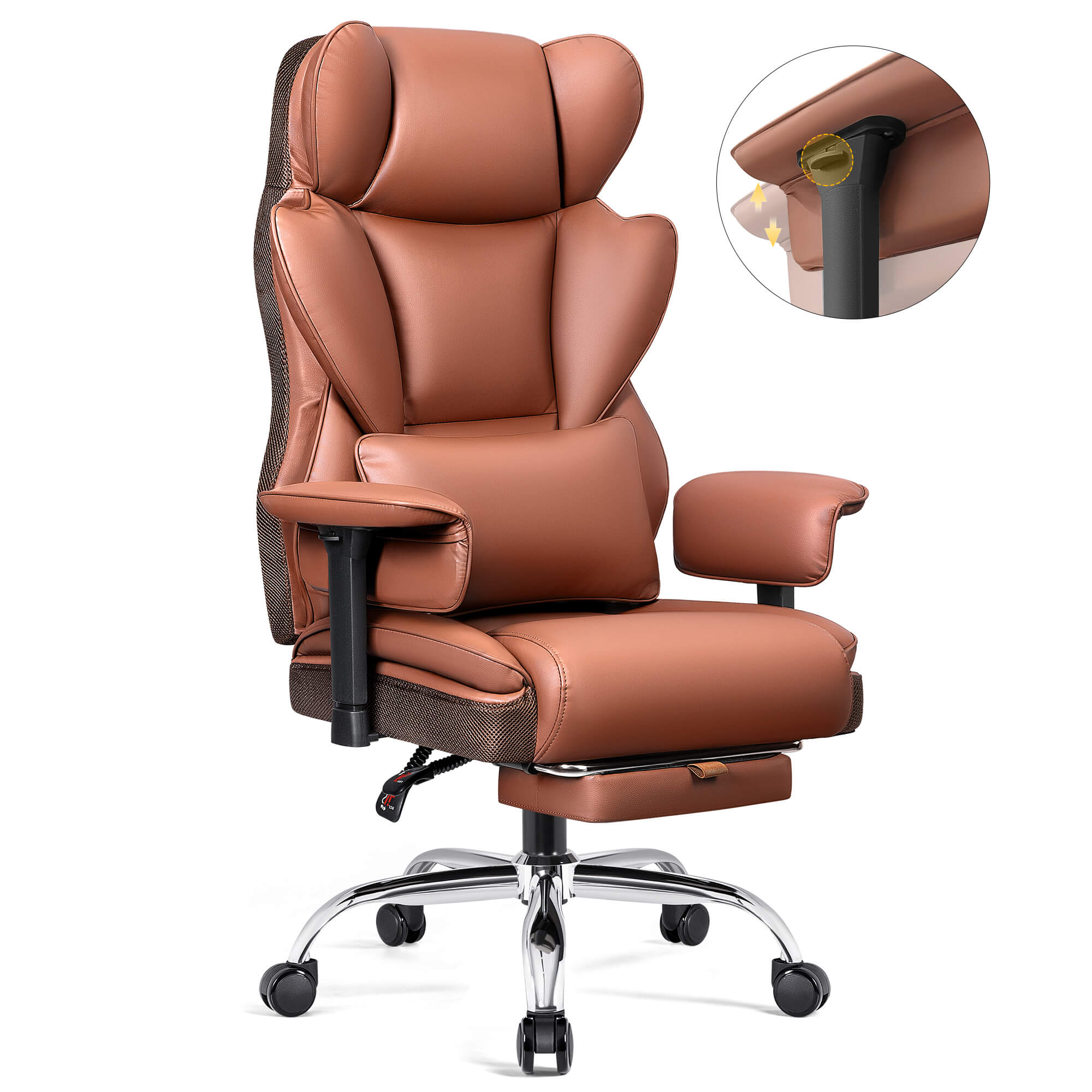 Big and Tall Leather Executive Back Support Office Chair - Image 31