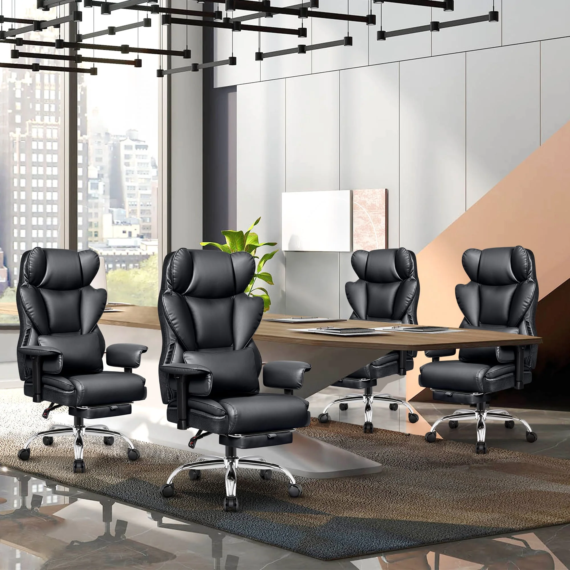 Big and Tall Leather Executive Back Support Office Chair - Image 5
