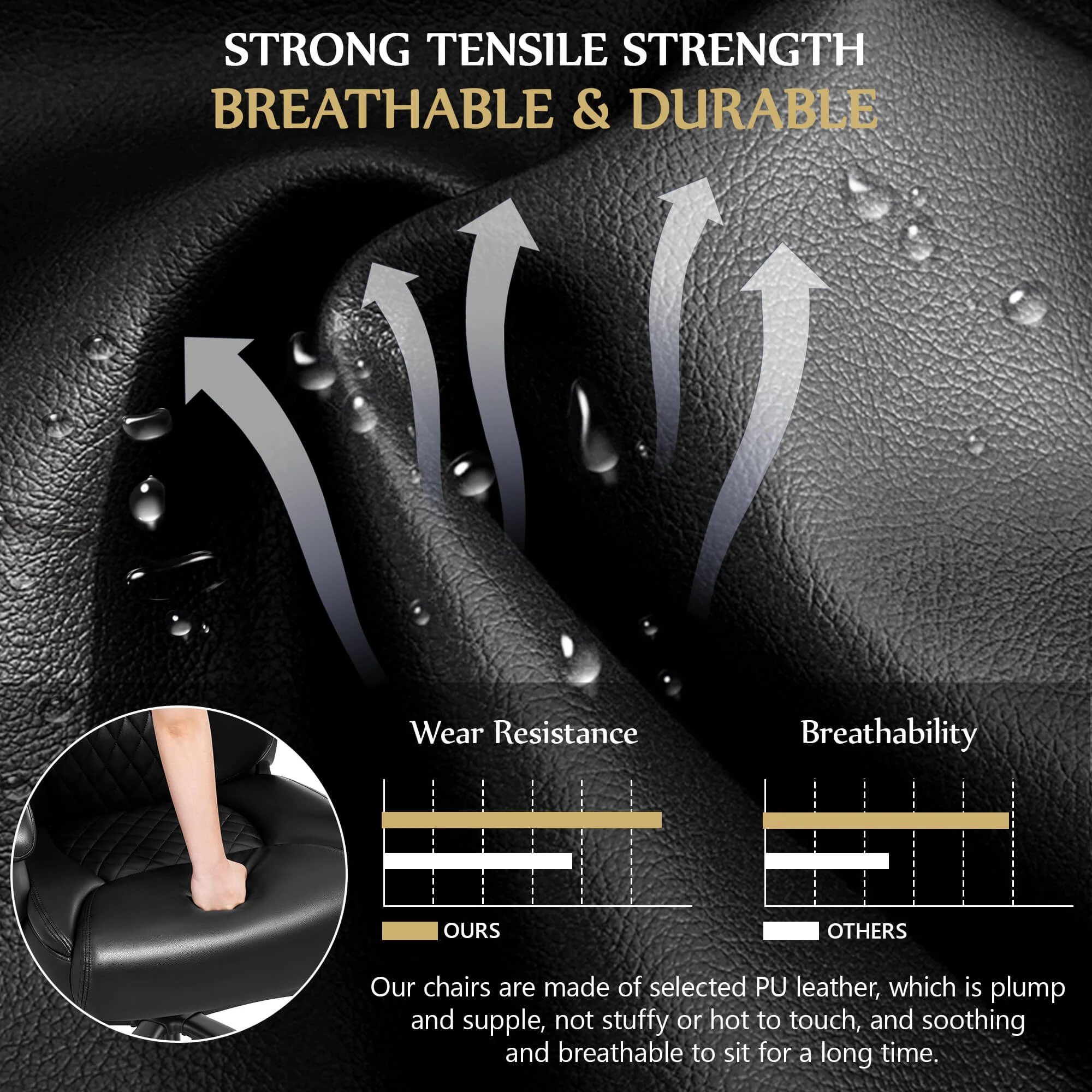 Big and Tall Leather Executive Back Support Office Chair 5202-1 - Image 6