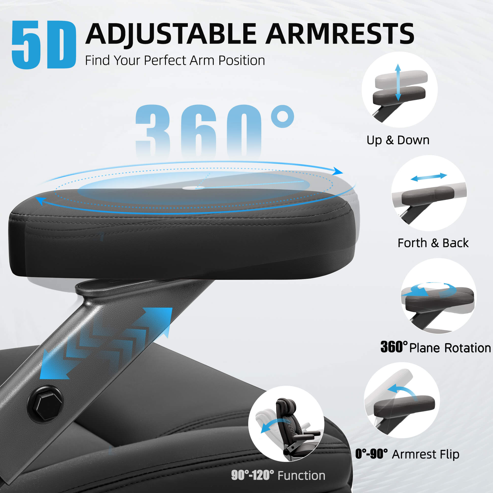 Widened Big and Tall Leather Executive Back Support Office Chair 309 - Image 32