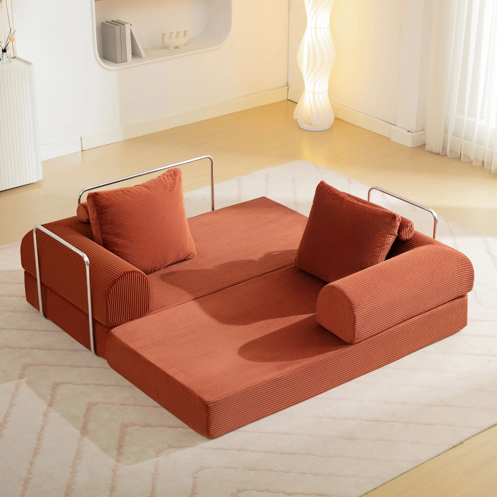 6-in-1 Combination Sponge Floor Sofa with Two Big Pillows - Image 4