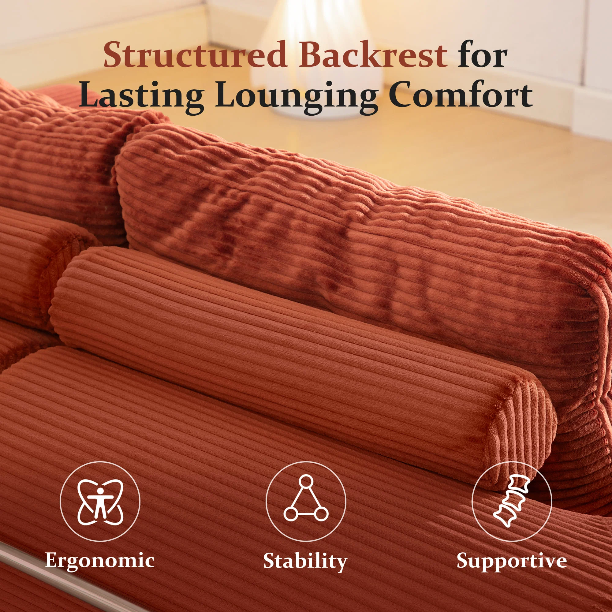 6-in-1 Combination Sponge Floor Sofa with Two Big Pillows - Image 8