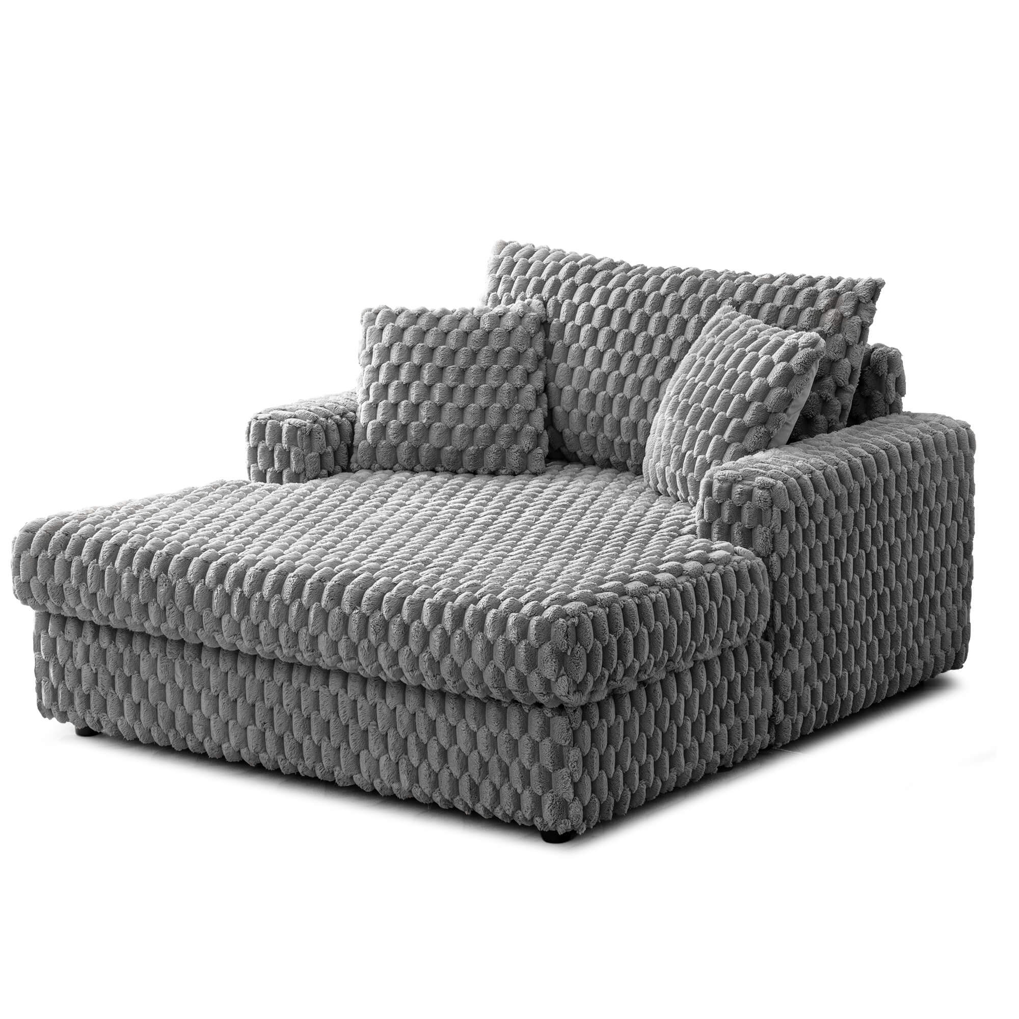 Comfy Cloud Fur Upholstered Sleeper Sofa - Image 3