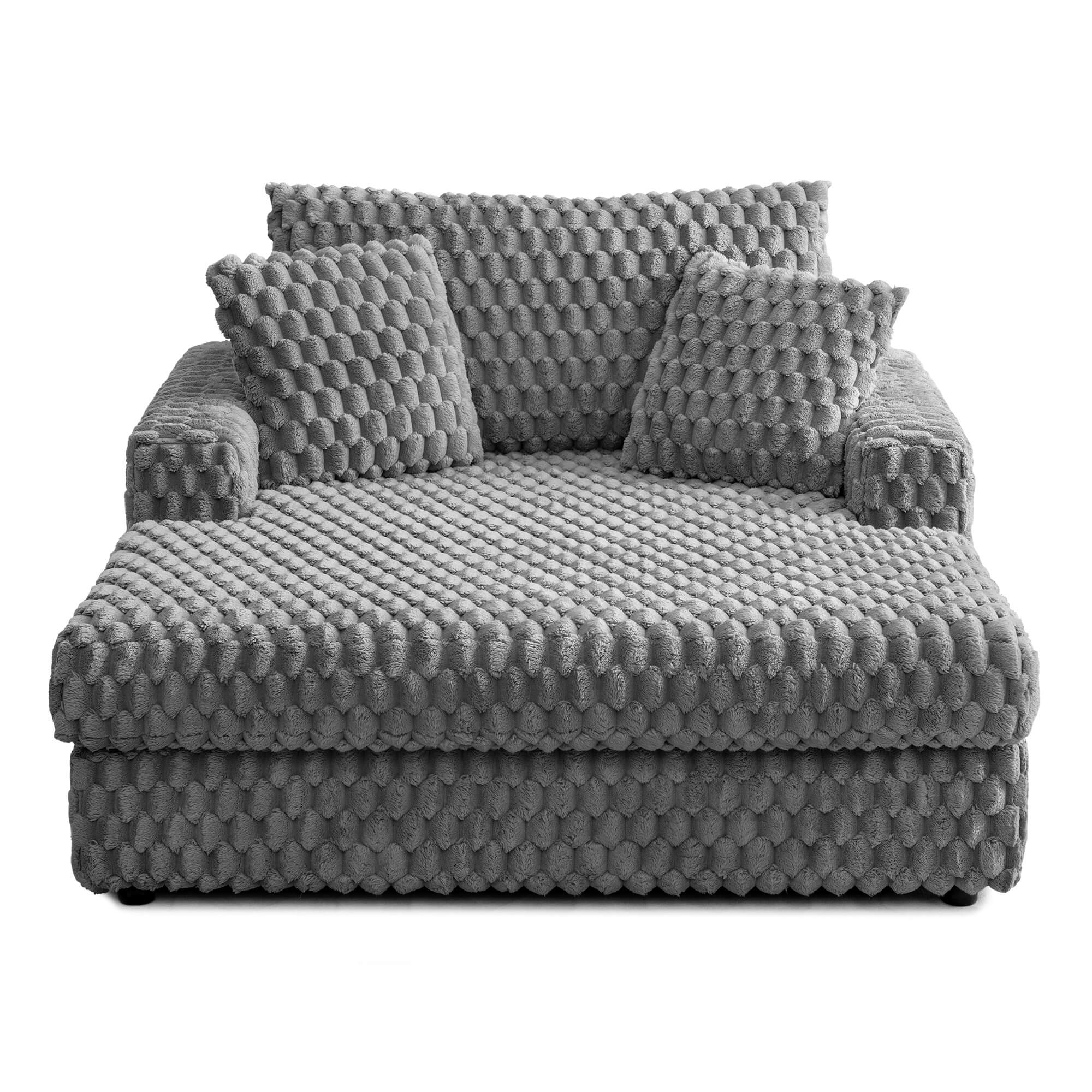 Comfy Cloud Fur Upholstered Sleeper Sofa - Image 8