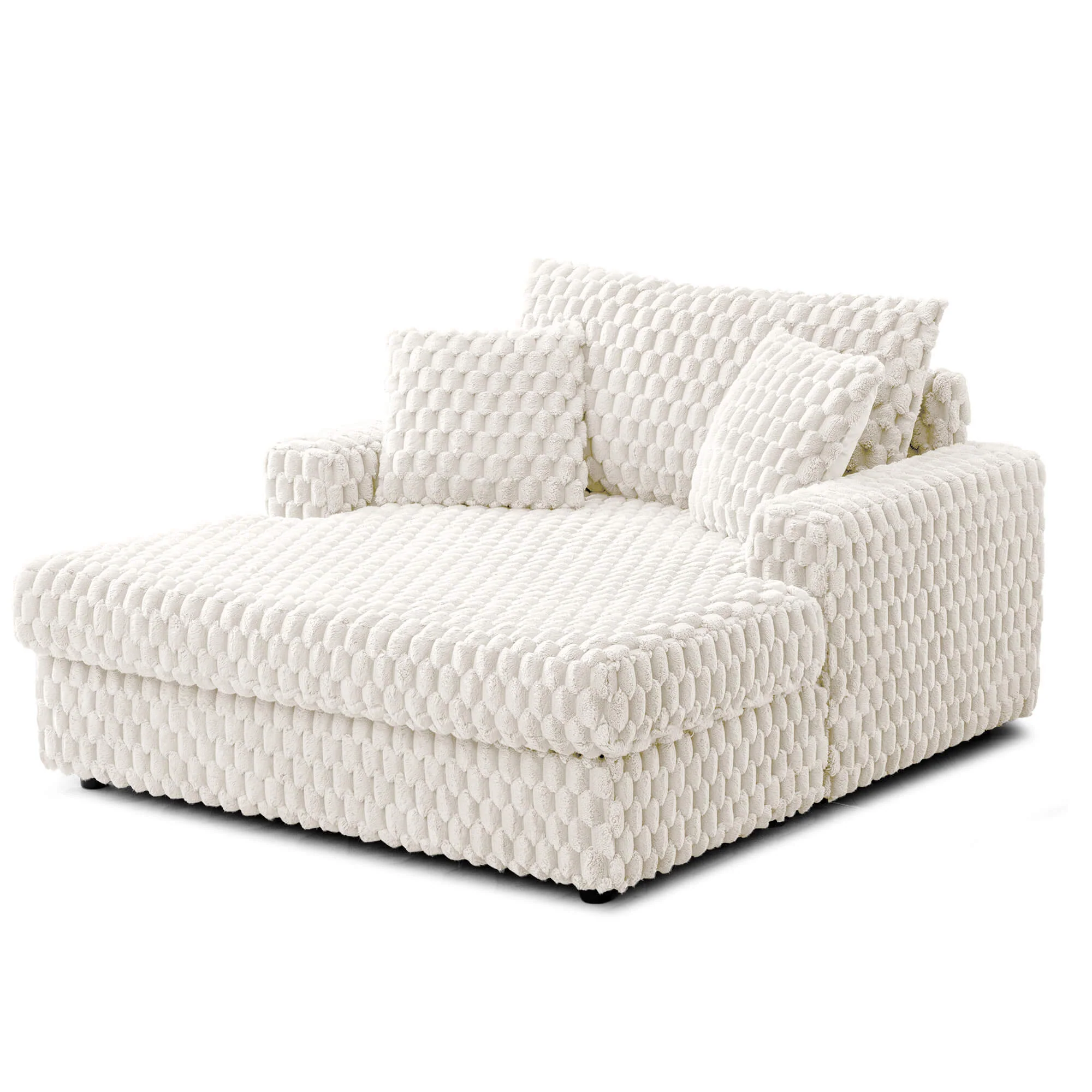 Comfy Cloud Fur Upholstered Sleeper Sofa - Image 9