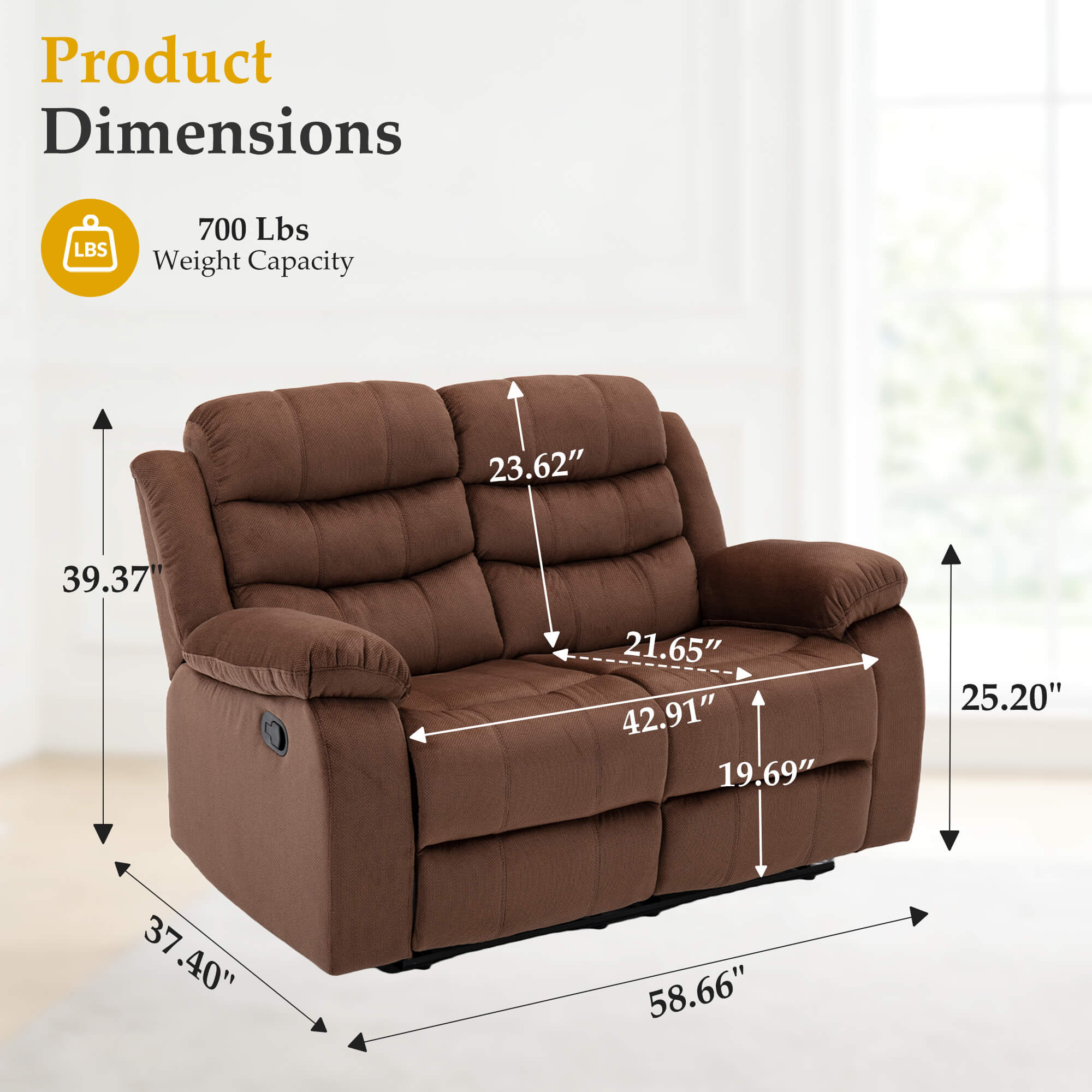 Power Reclining Loveseat with USB Port - Image 10