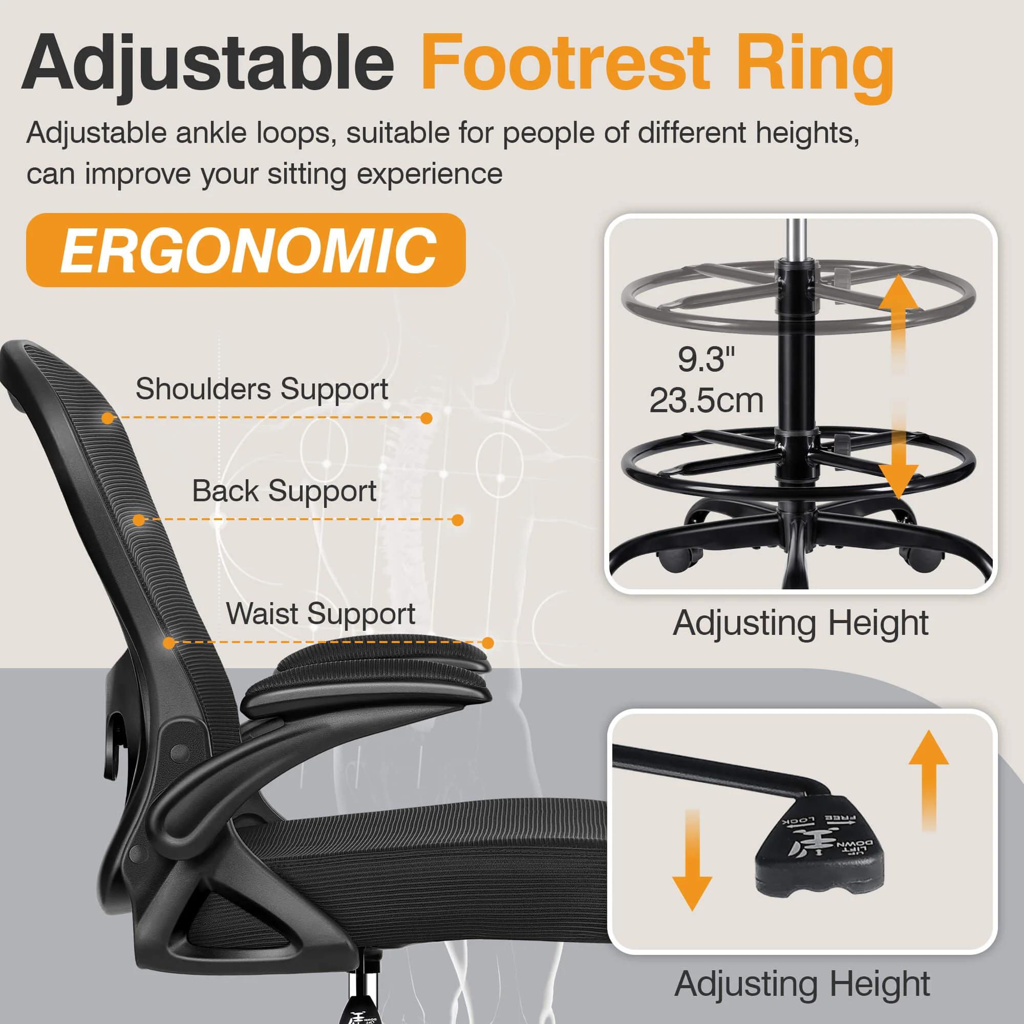Ergonomic Drafting Chair 935-Z - Image 7