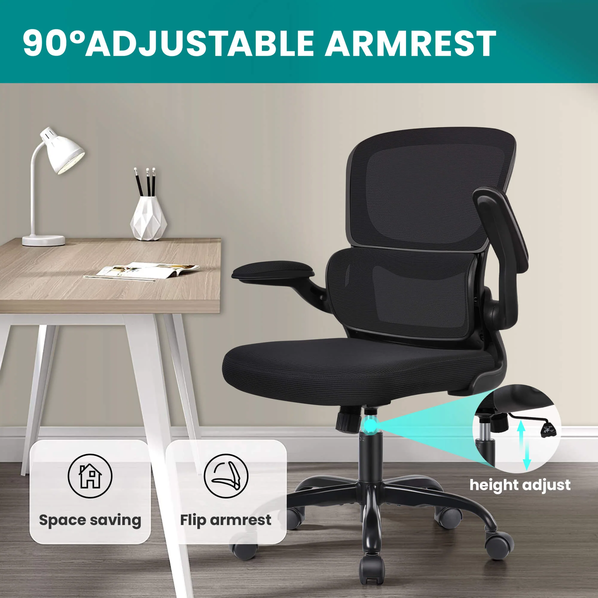 Ergonomic Office Chair with Lumbar Support and Adjustable Armrests 2202 - Image 12