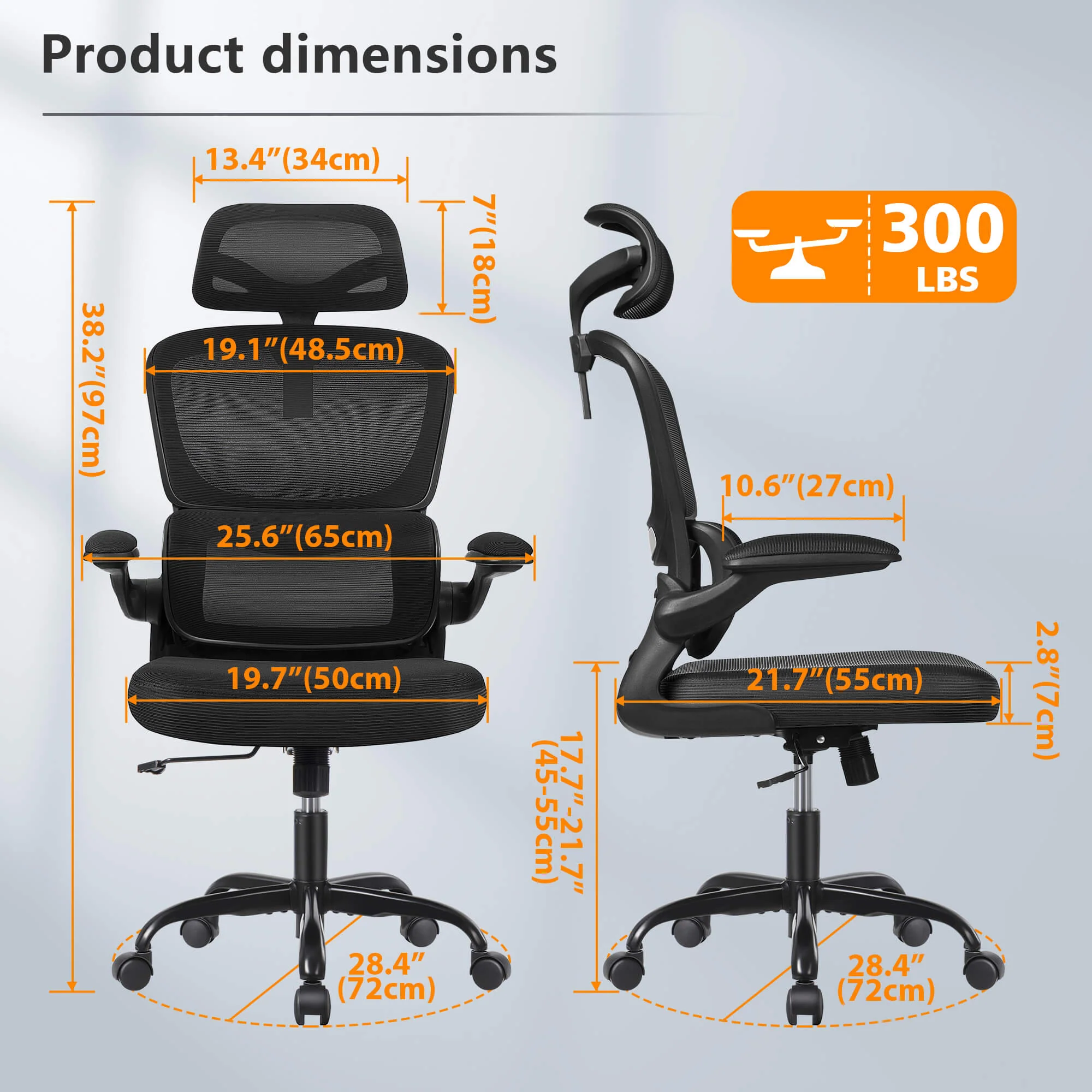 Ergonomic Office Chair with Lumbar Support and Adjustable Armrests 2202 - Image 7