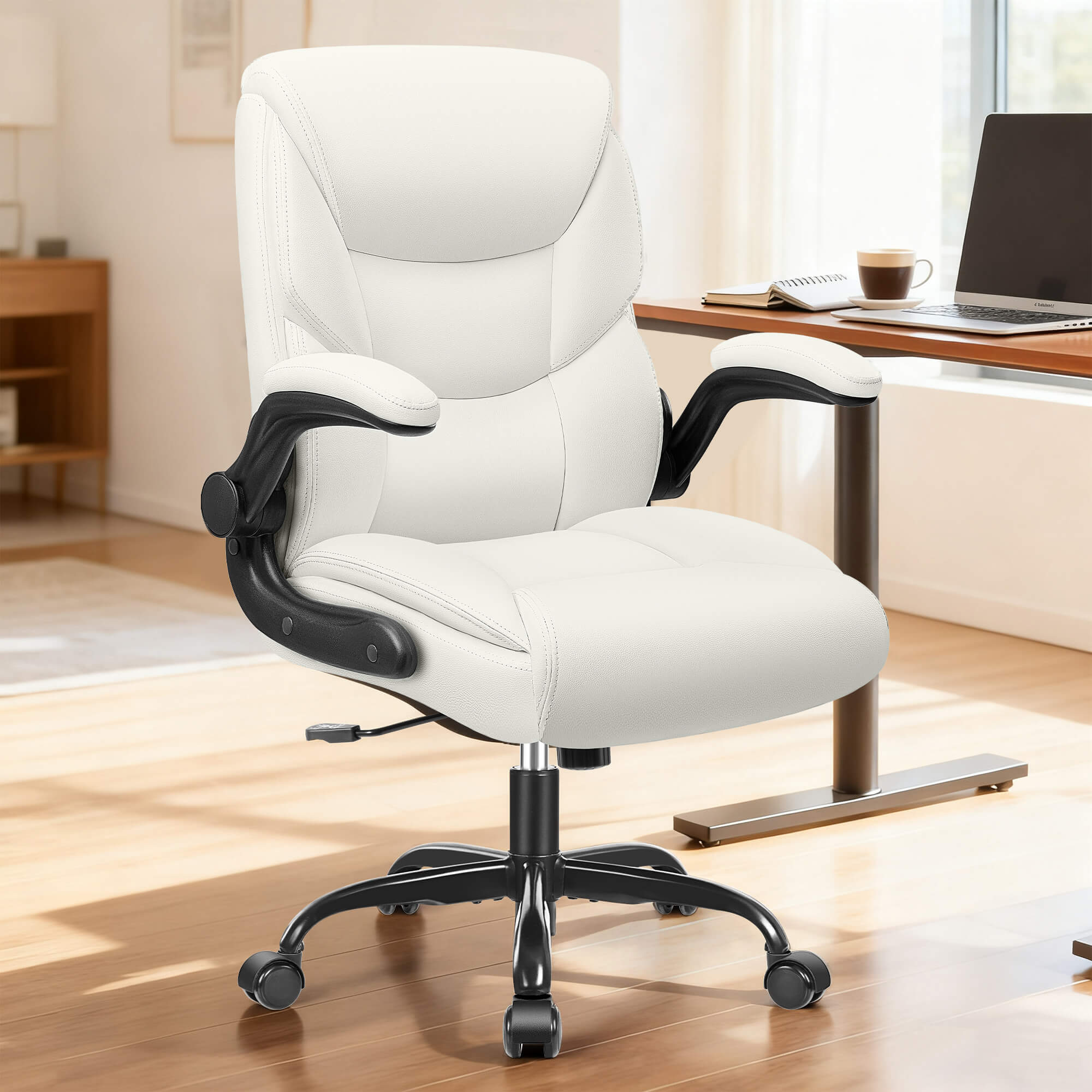 Ergonomic PU Office Chair with Flip-Up Arms & Adjustable Height MP260 - Image 4