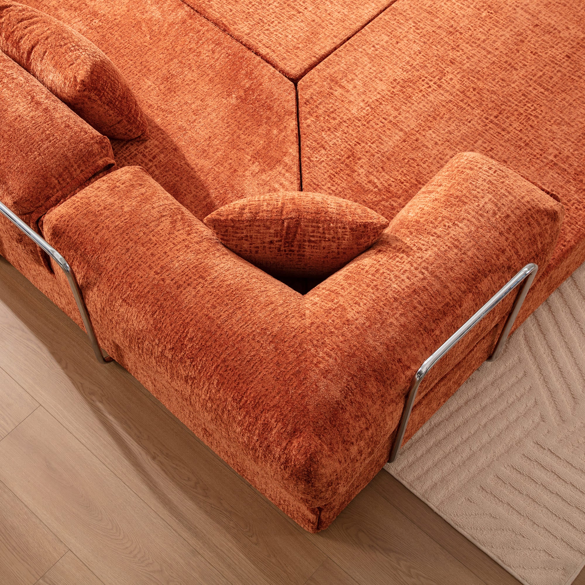 L-Shaped 106.3" W Modular Sectional Sofa Couch - Image 12