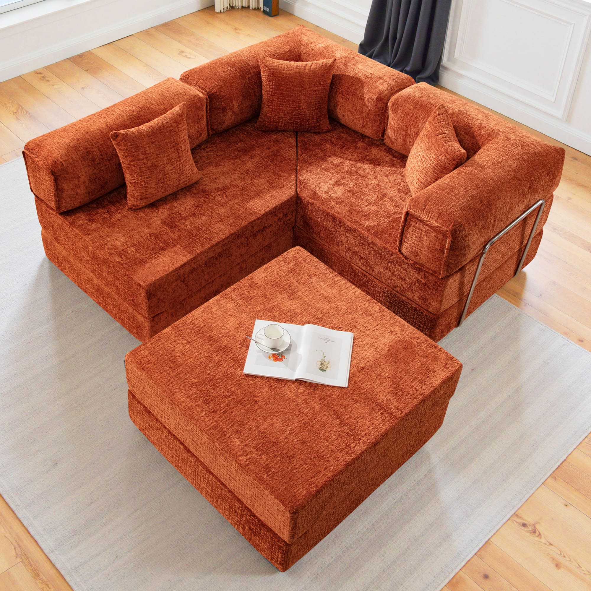 L-Shaped 106.3" W Modular Sectional Sofa Couch - Image 3