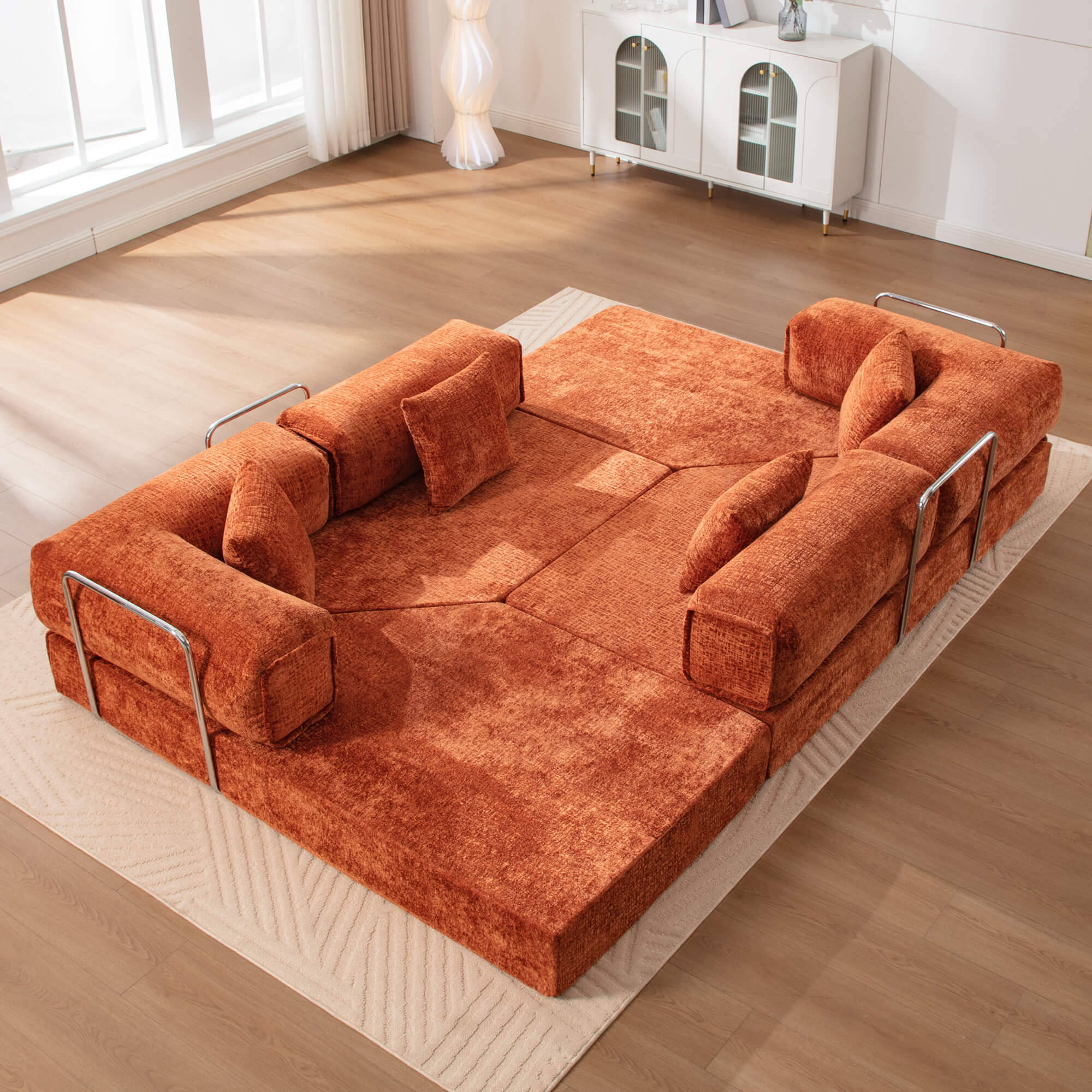 L-Shaped 106.3" W Modular Sectional Sofa Couch - Image 6