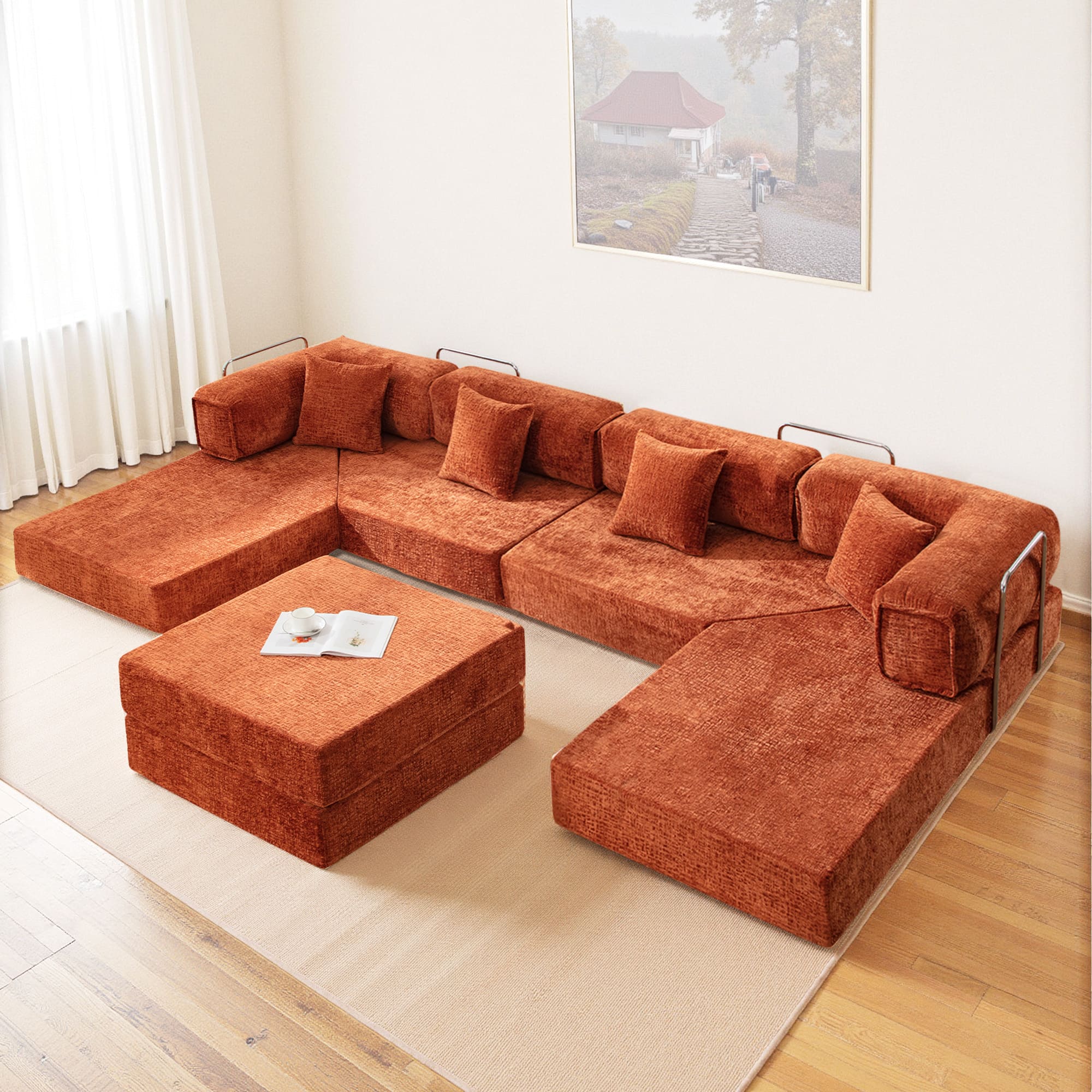 L-Shaped 106.3" W Modular Sectional Sofa Couch - Image 7