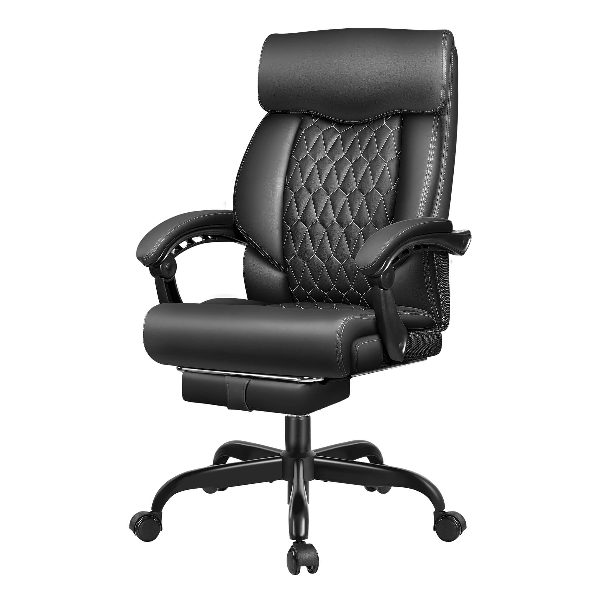 Mid-Back Leather Ergonomic Executive Office Chair with Lumbar Support 488 - Image 3