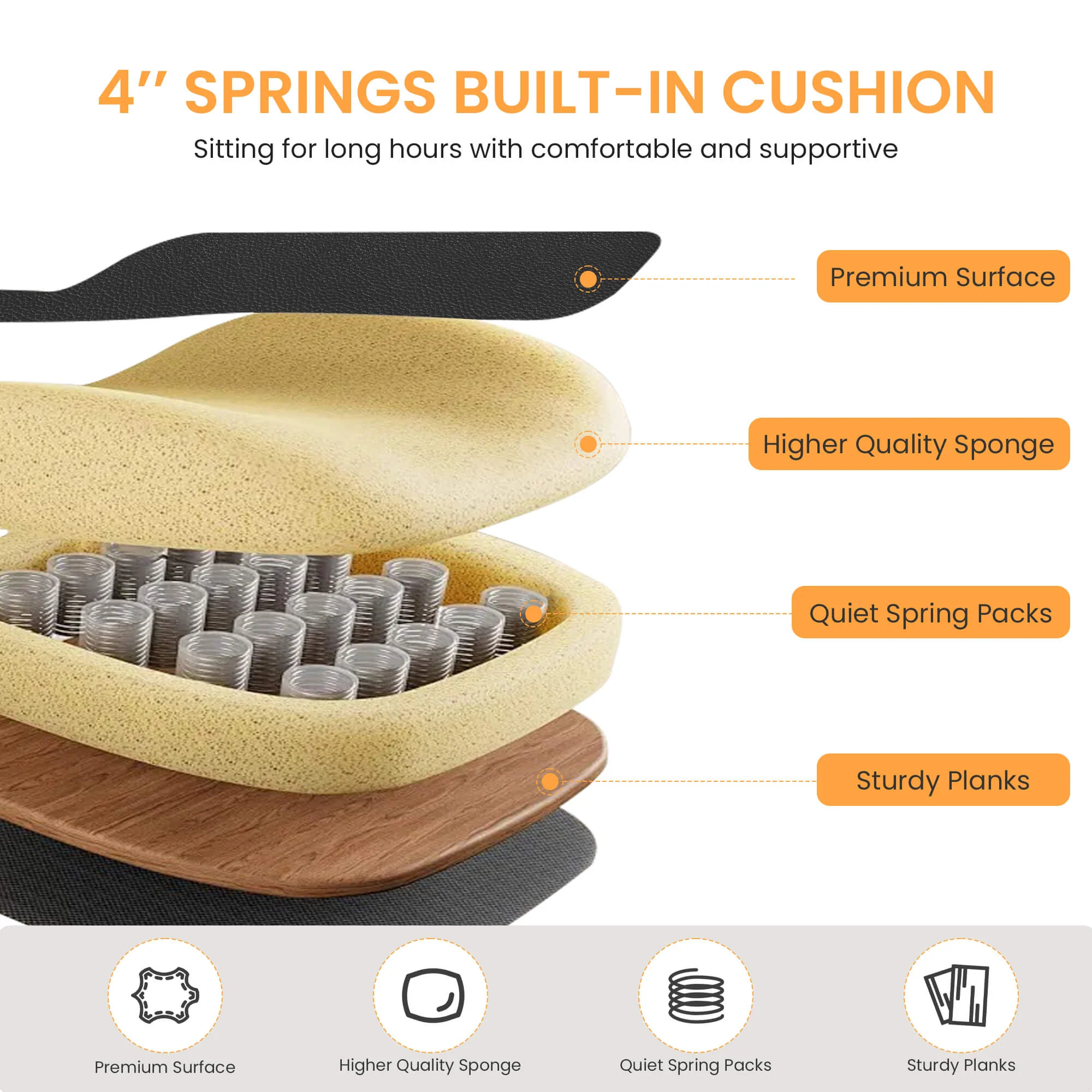 Mid-Back Leather Ergonomic Executive Office Chair with Lumbar Support 488 - Image 8