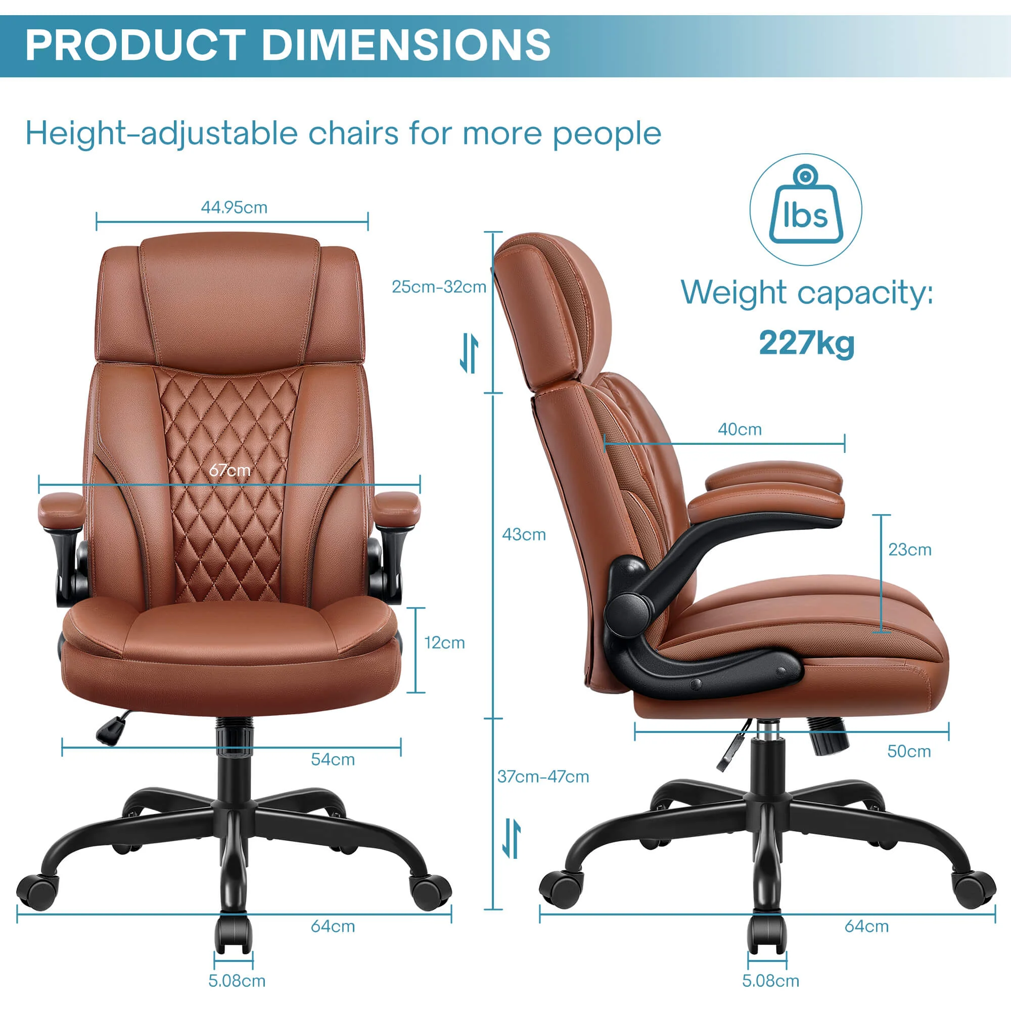 Mid-Back Leather Ergonomic Executive Office Chair with Lumbar Support 688 - Image 5