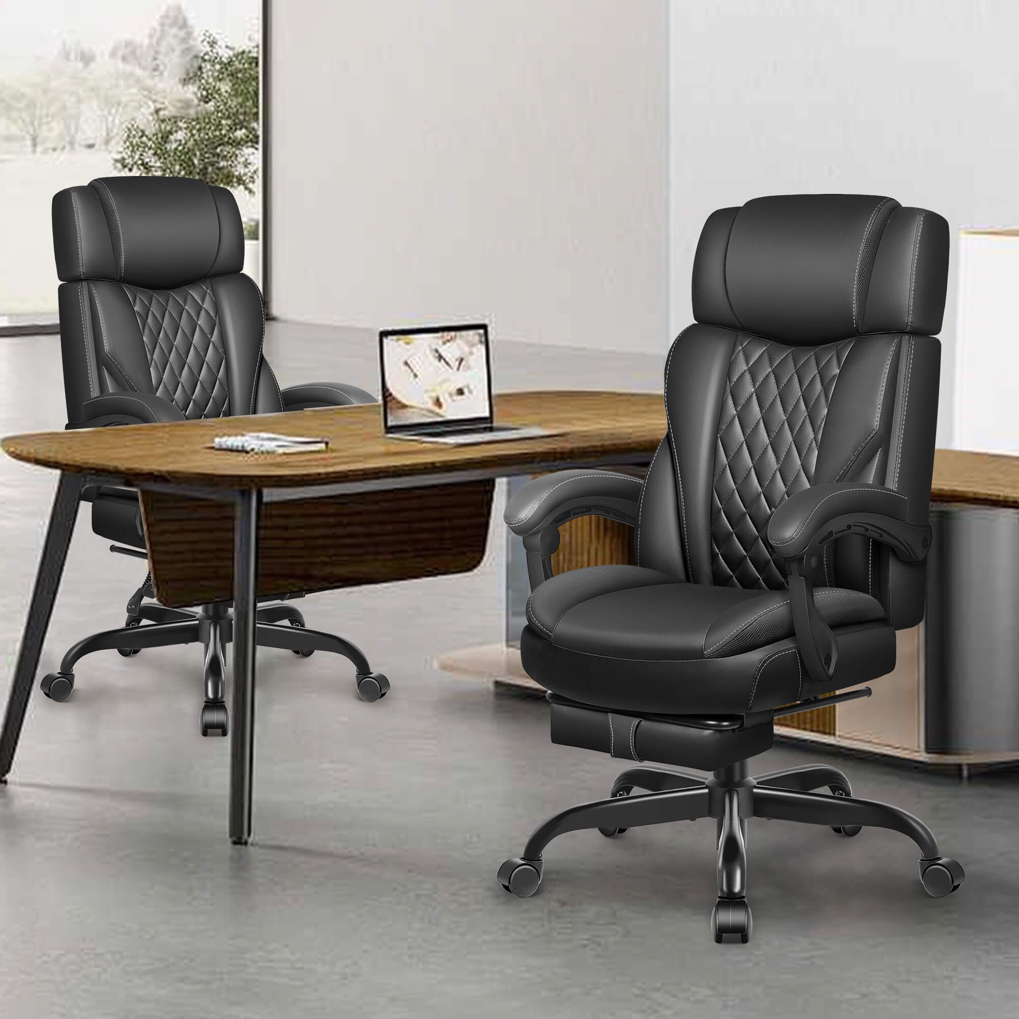 Mid-Back Leather Ergonomic Executive Office Chair with Lumbar Support 688 - Image 7