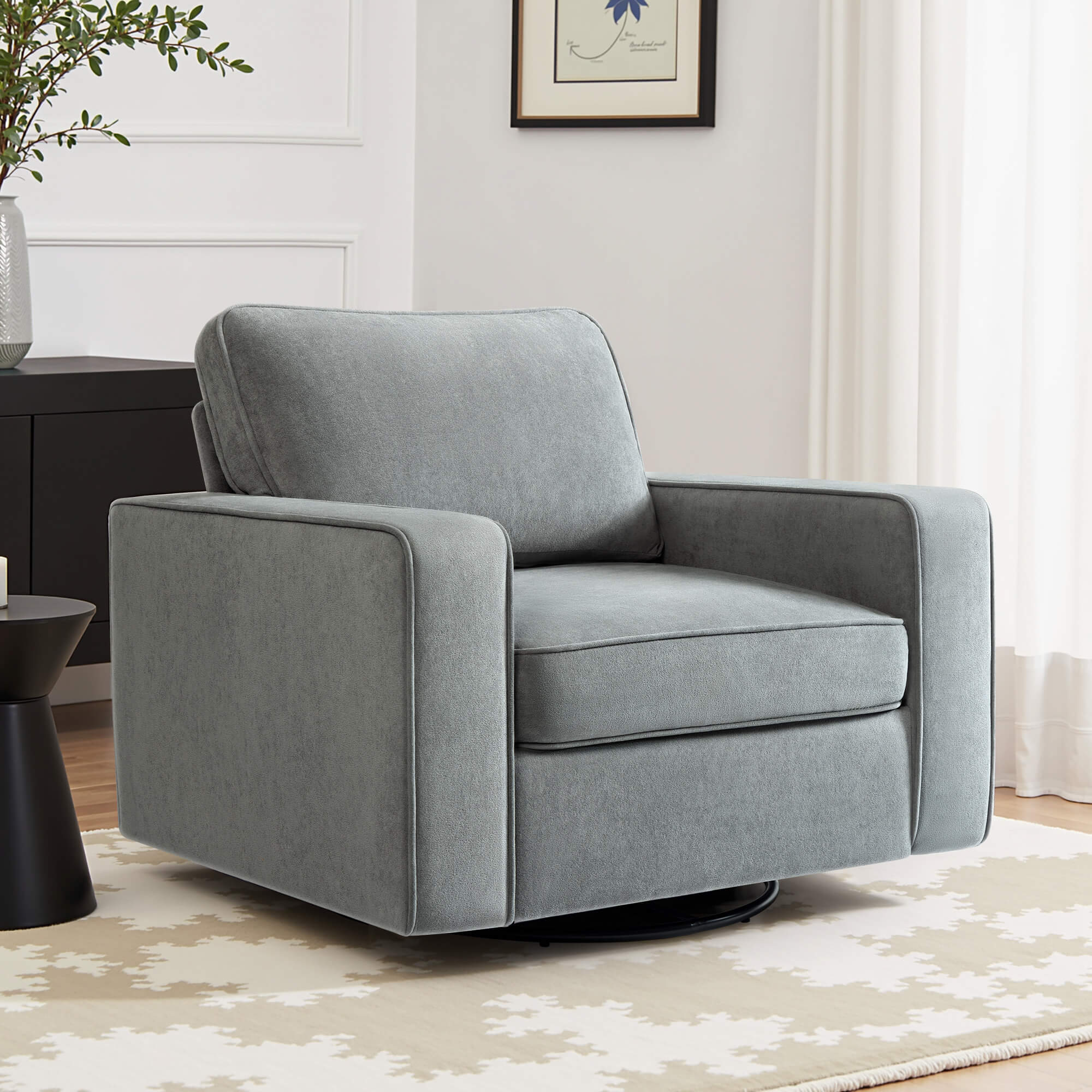 Modern Swivel Rotating Barrel Sofa Chair - Image 3