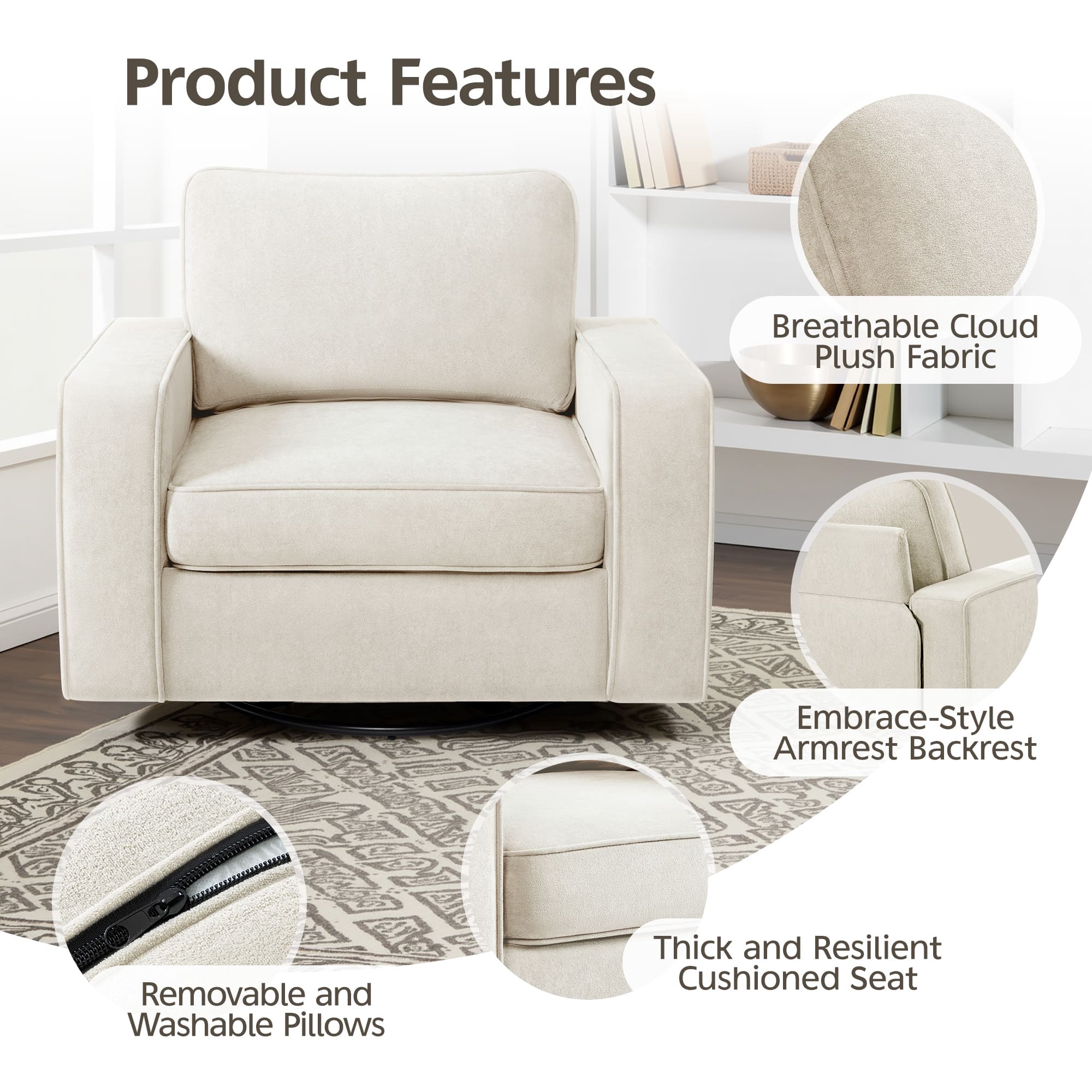 Modern Swivel Rotating Barrel Sofa Chair - Image 8