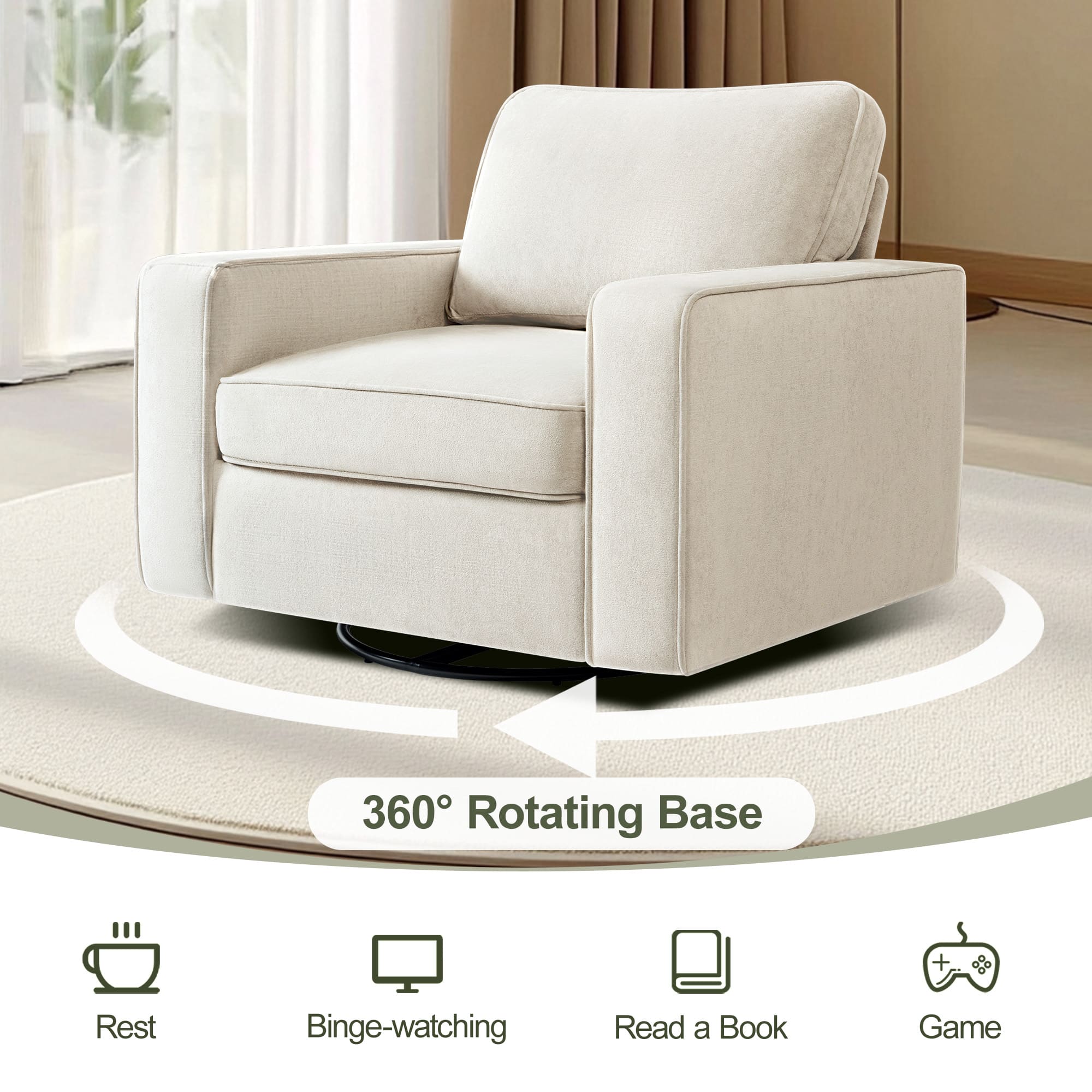 Modern Swivel Rotating Barrel Sofa Chair - Image 9