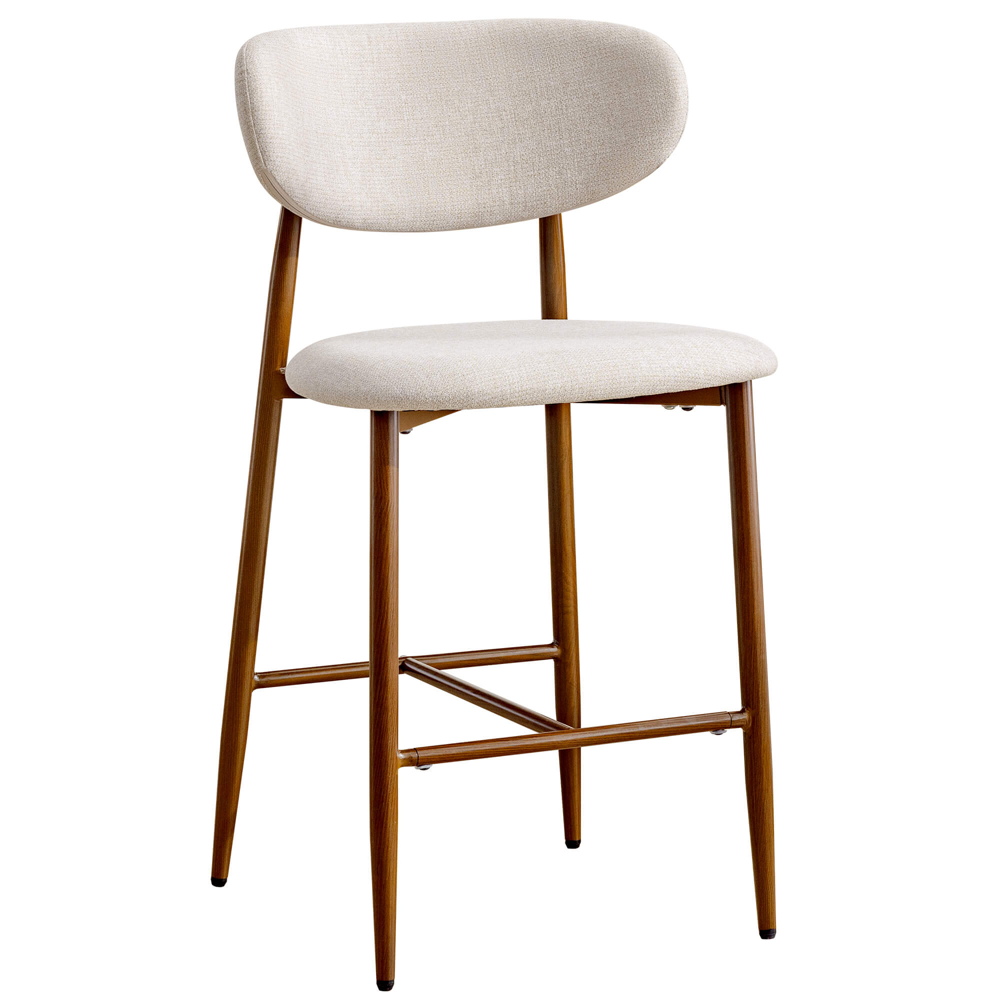 Modern Upholstered Counter Height Bar Stools Set of 2 with Solid Wood Legs - Image 5