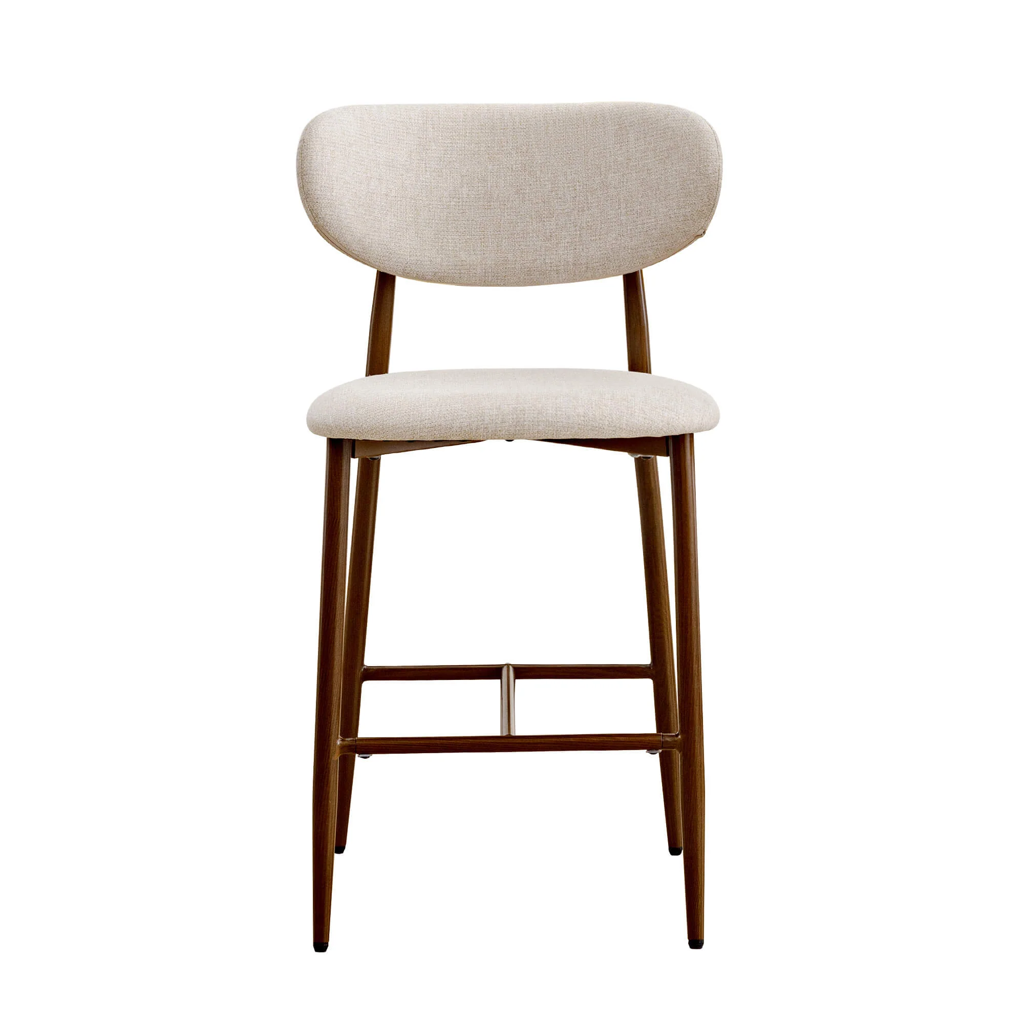 Modern Upholstered Counter Height Bar Stools Set of 2 with Solid Wood Legs - Image 7