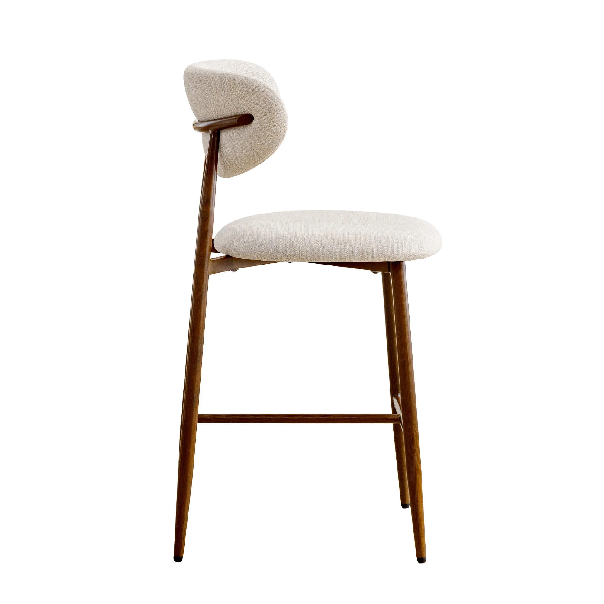 Modern Upholstered Counter Height Bar Stools Set of 2 with Solid Wood Legs - Image 8