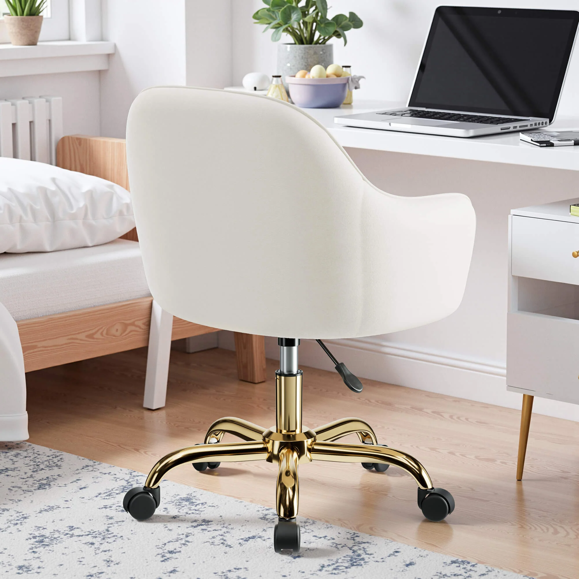 Modern Vanity Chair with Adjustable Height and Comfy Back Support - Image 3