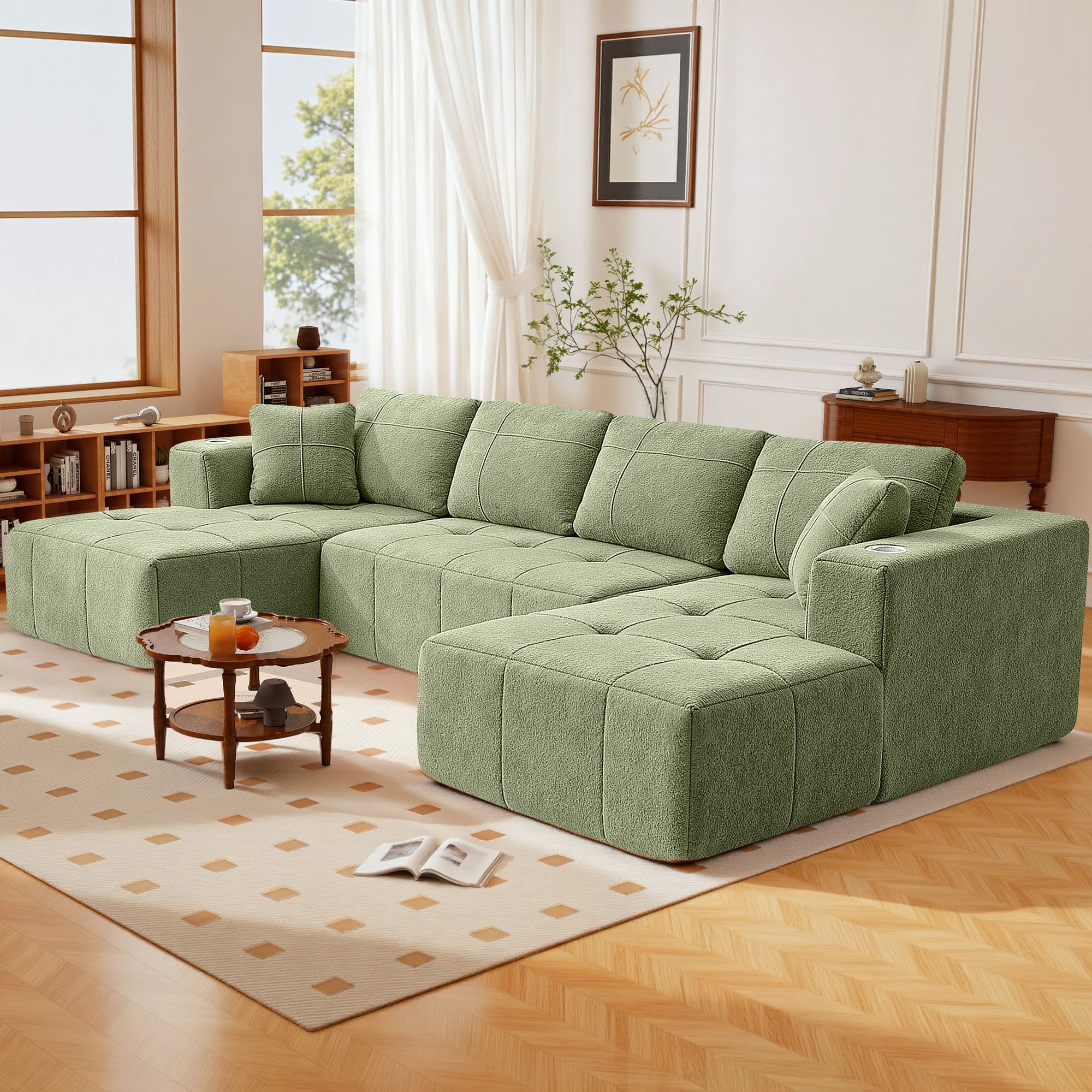 Modular Oversized U-Shaped Deep Seating Sectional Sofa - Image 4