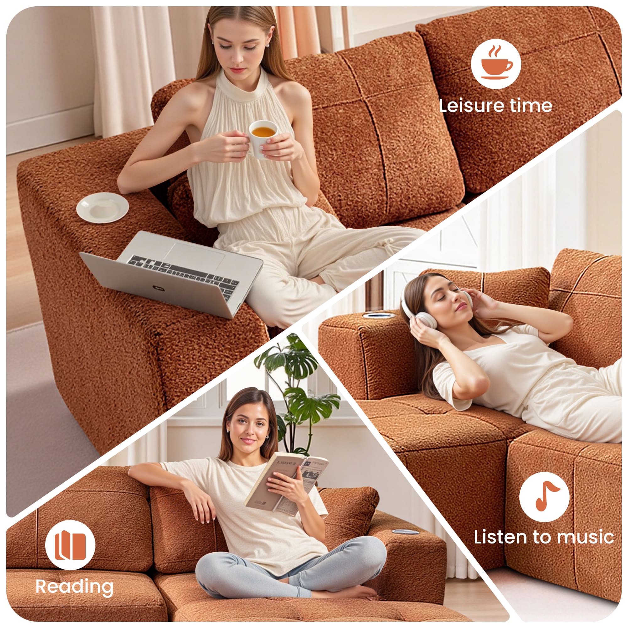 Modular Oversized U-Shaped Deep Seating Sectional Sofa - Image 8